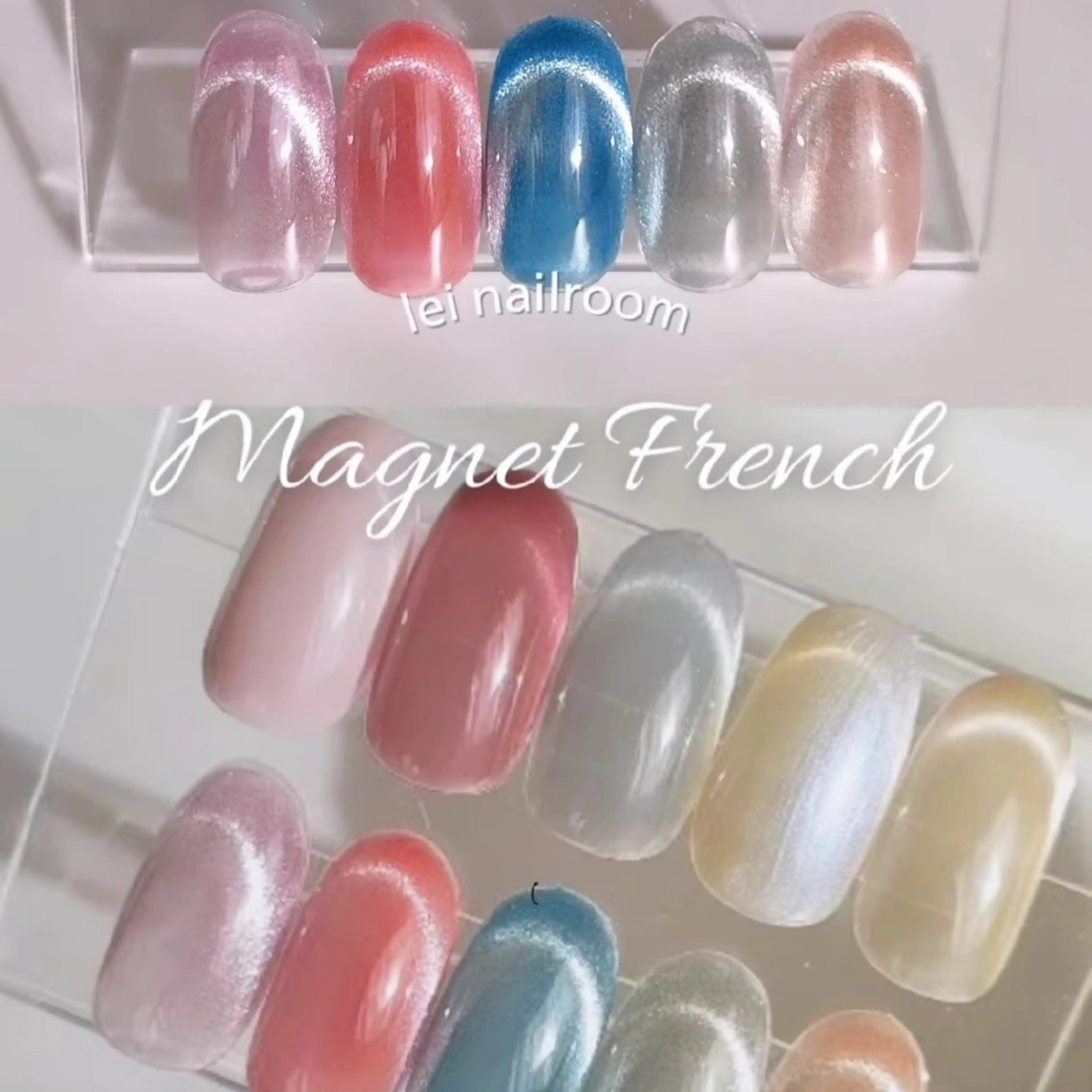 ネイル フレンチネイル マグネットネイル マグネットフレンチ lei🌼 nailroomのネイルデザイン