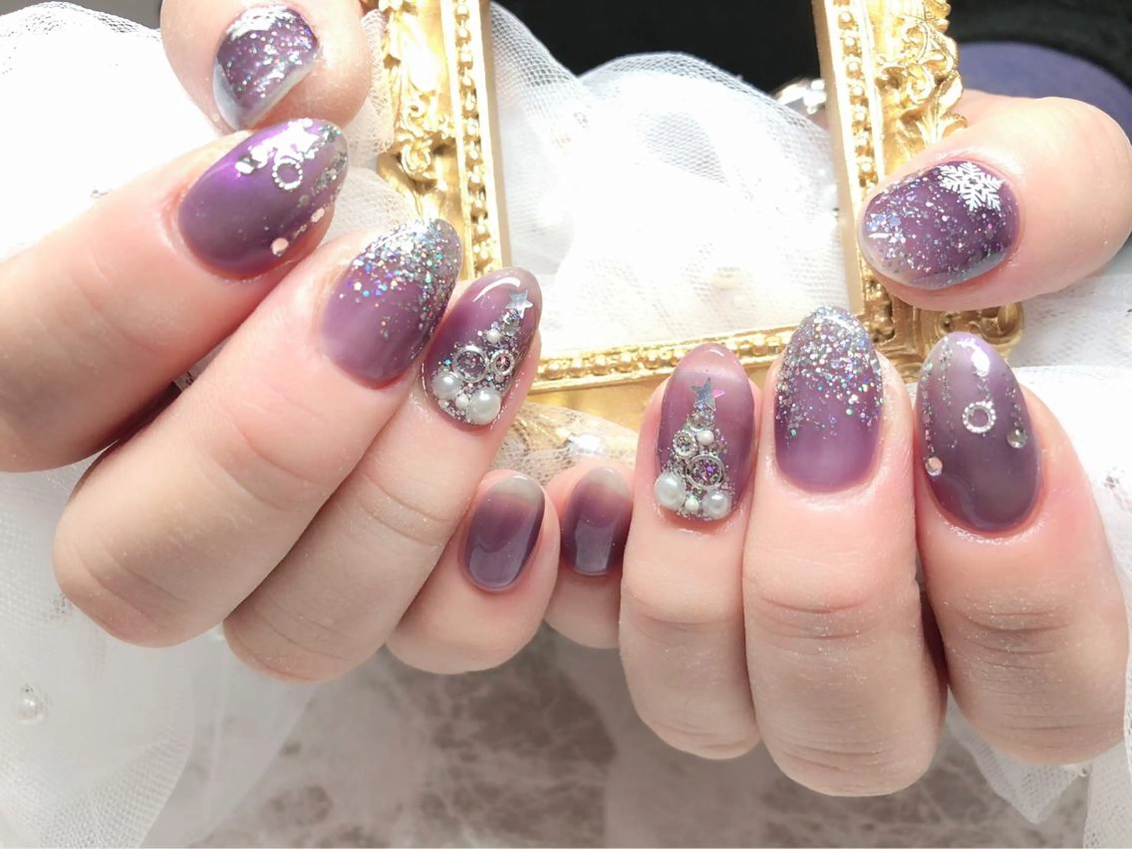 ネイル ハンドネイル マジック ミラーのネイルデザイン