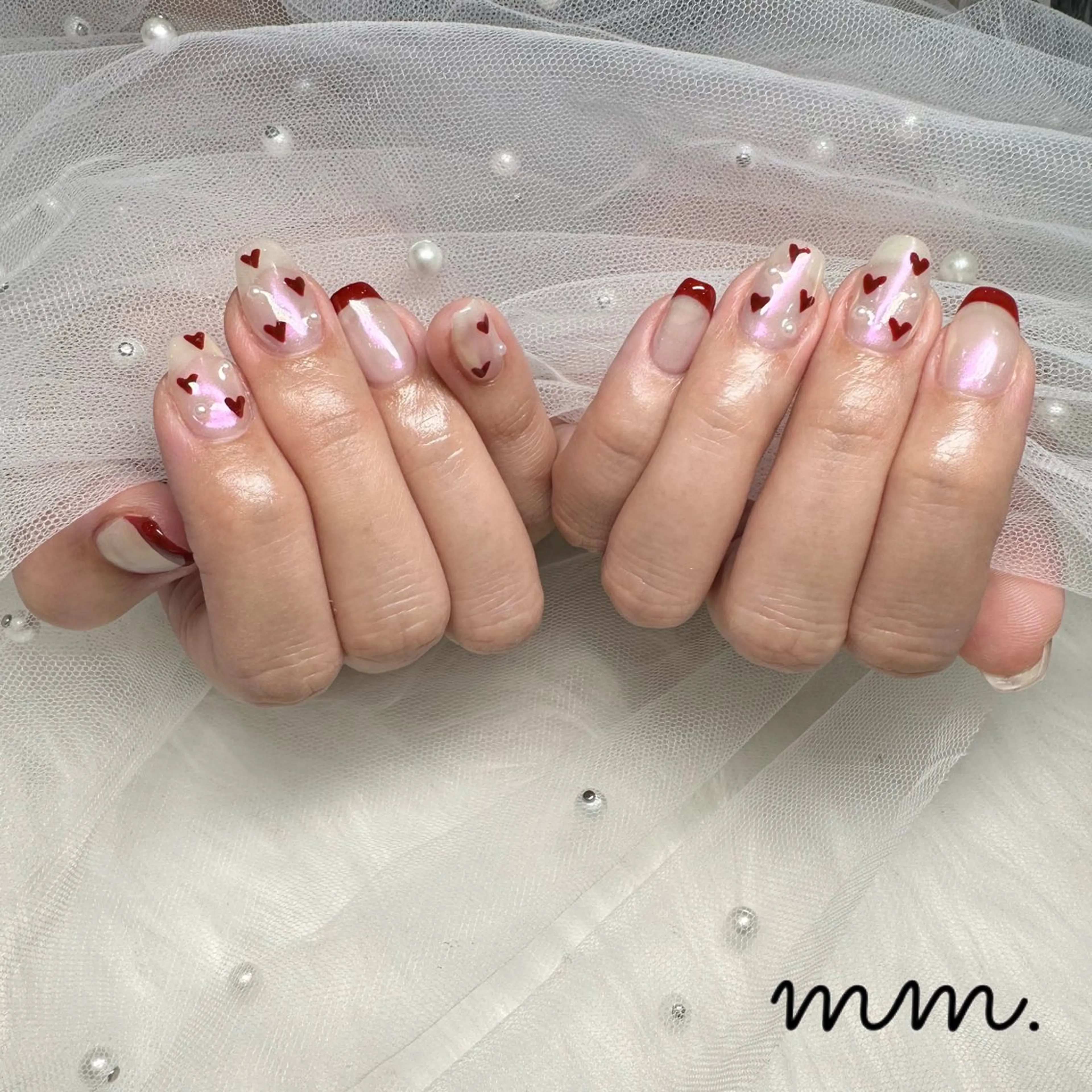 ネイル ハンドネイル 🩷🩵mm.大宮 Riyo🧸🩵🩷のネイルデザイン