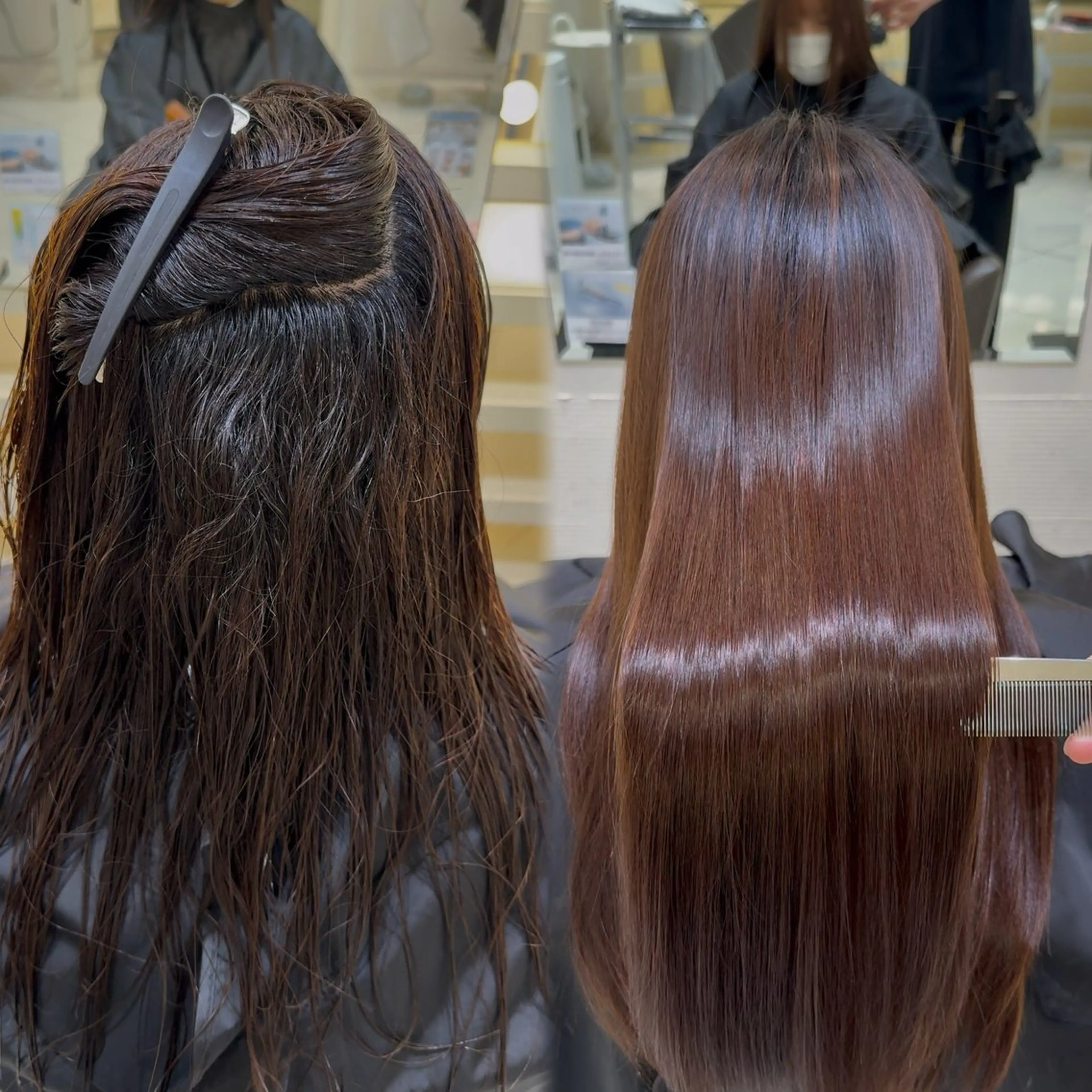 ロング 酸性ストレート 縮毛矯正 メンズ縮毛矯正 ブリーチカラー/まやのヘアスタイル