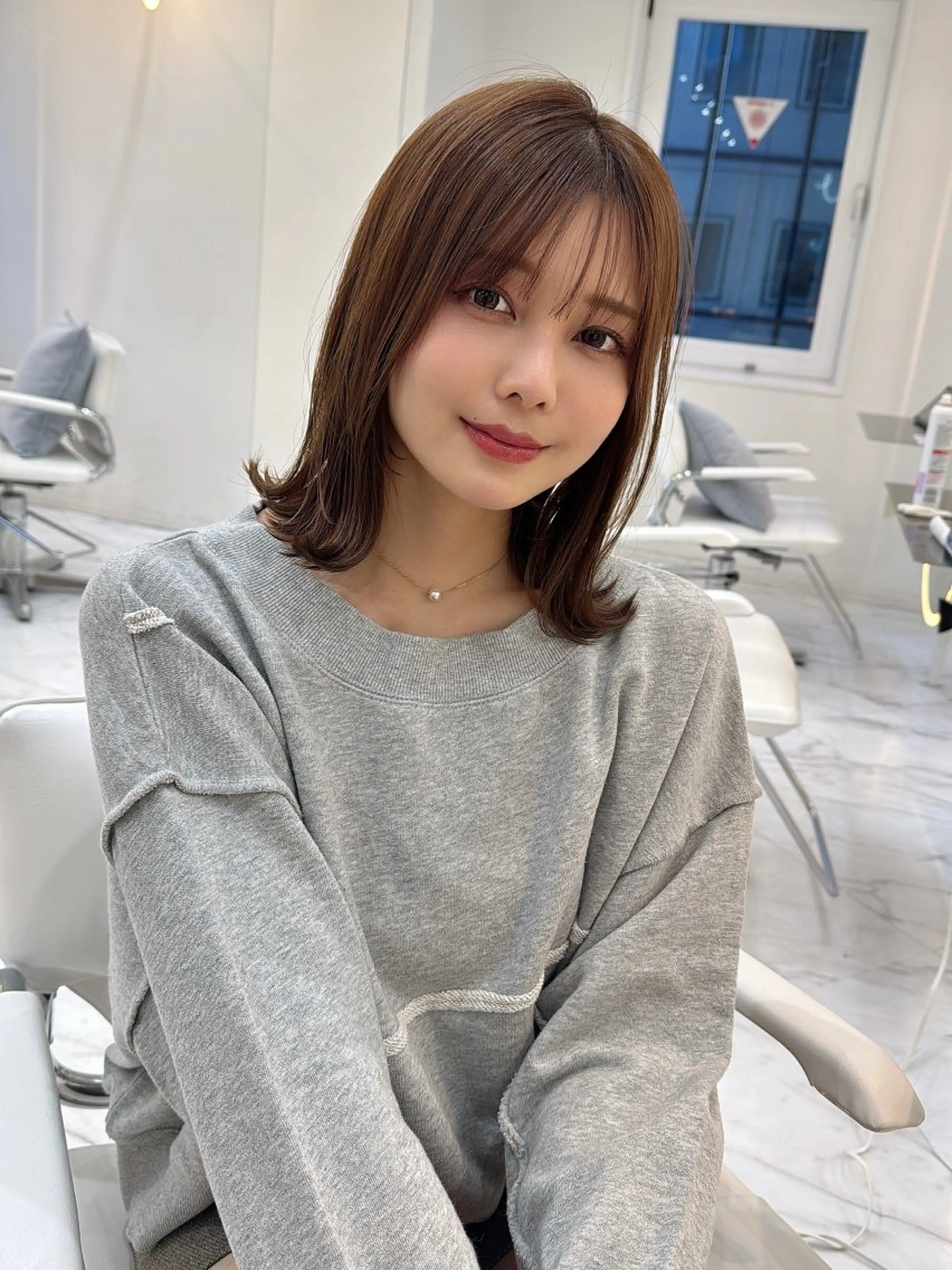 ミディアム カラー ボブレイヤー ボブ レイヤーカット ボブ/レイヤー /植原健太のヘアスタイル