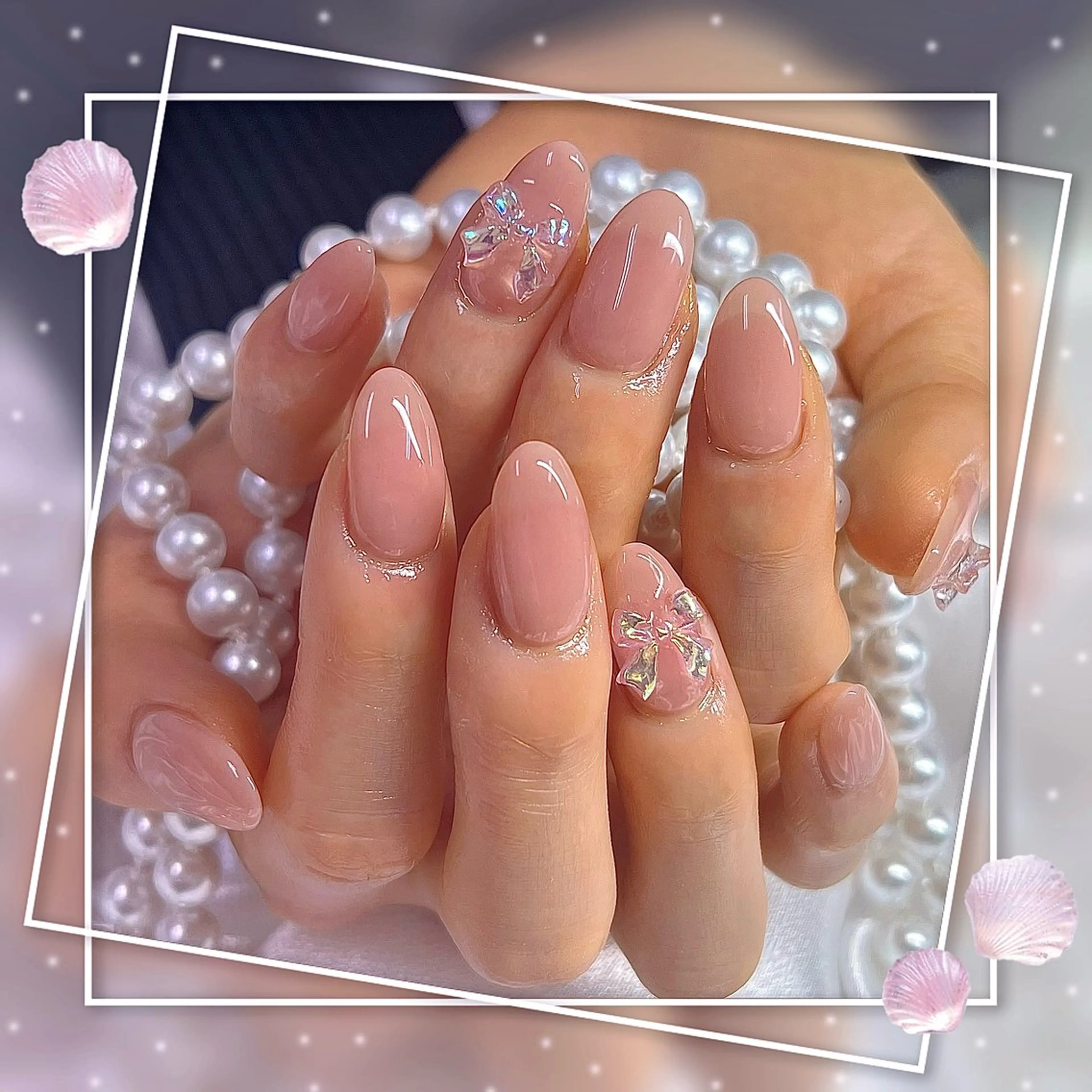 ネイル フレンチネイル グラデーション キラキラネイル 韓国ネイル マグネットネイル Chill Nailsalonのネイルデザイン