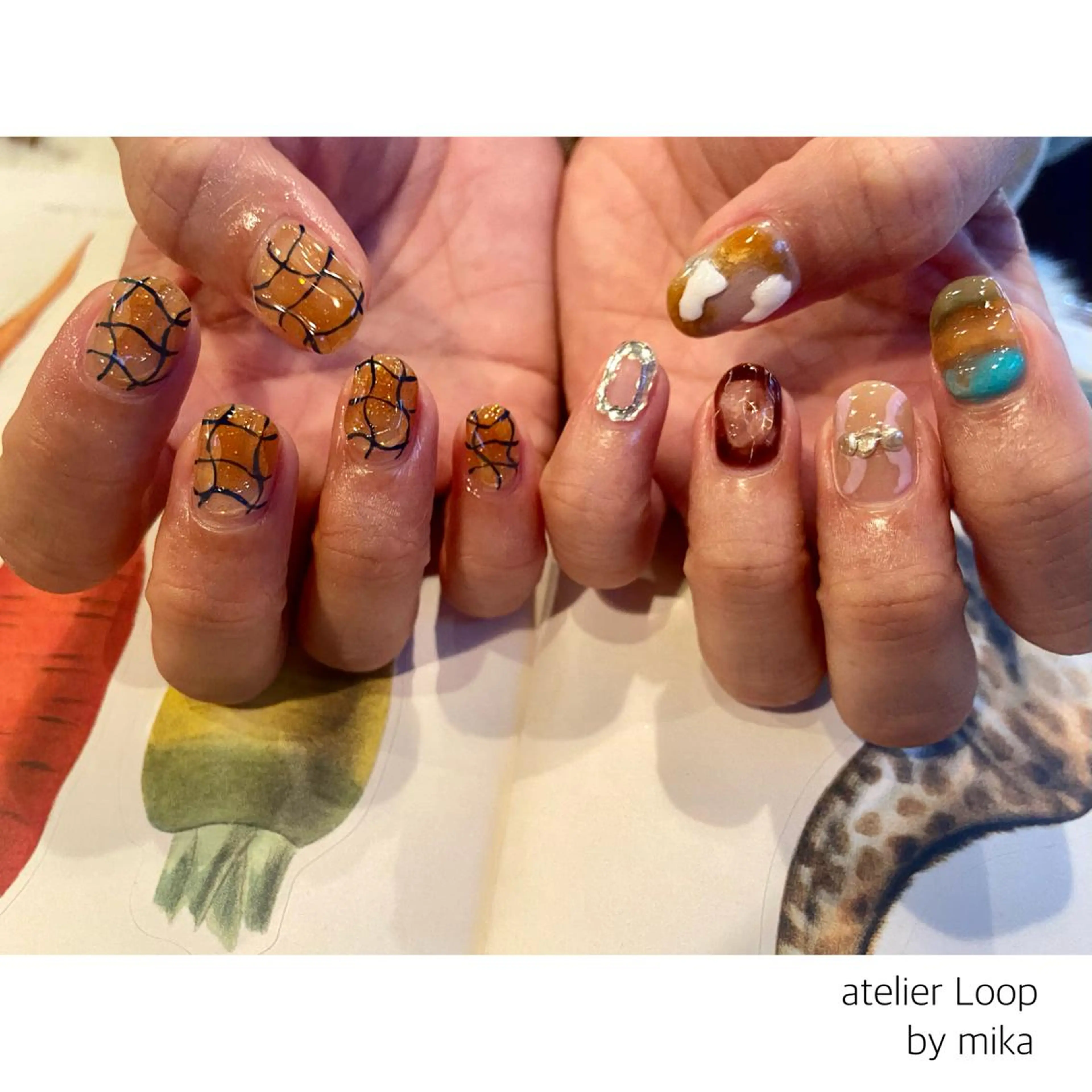 ネイル ニュアンスネイル 冬ネイル ハンドネイル atelier Loop♪MIKAのネイルデザイン