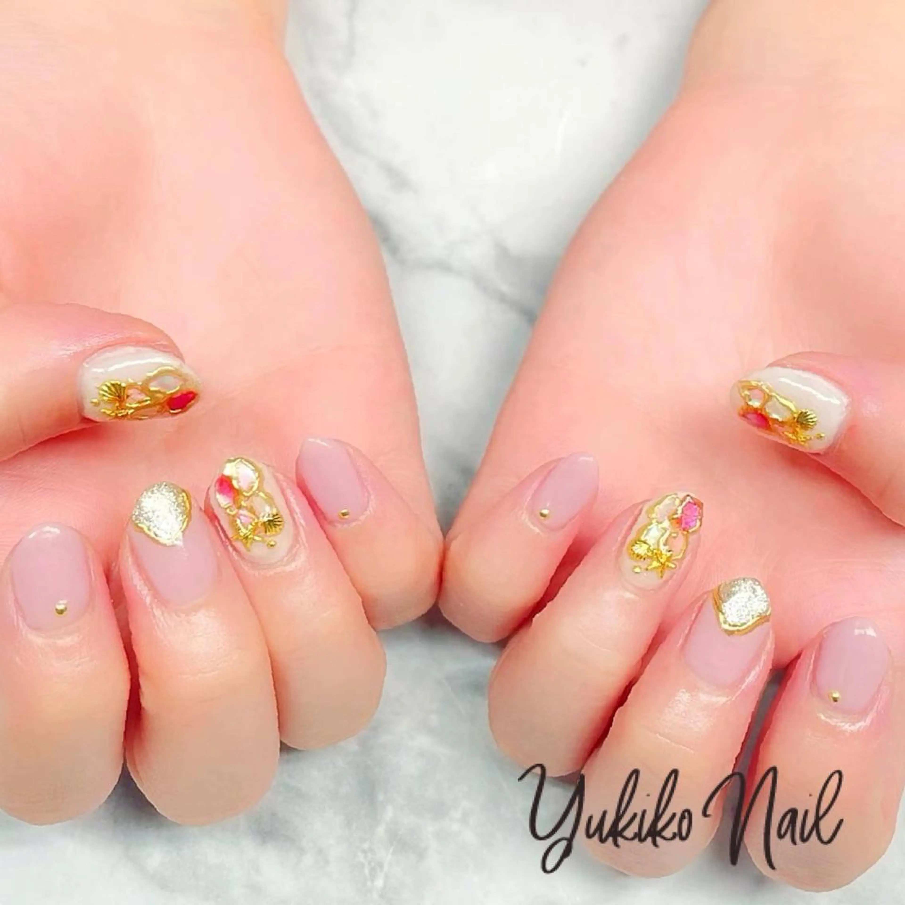 ネイル ピンク ハンドネイル ユキコ ネイルのネイルデザイン