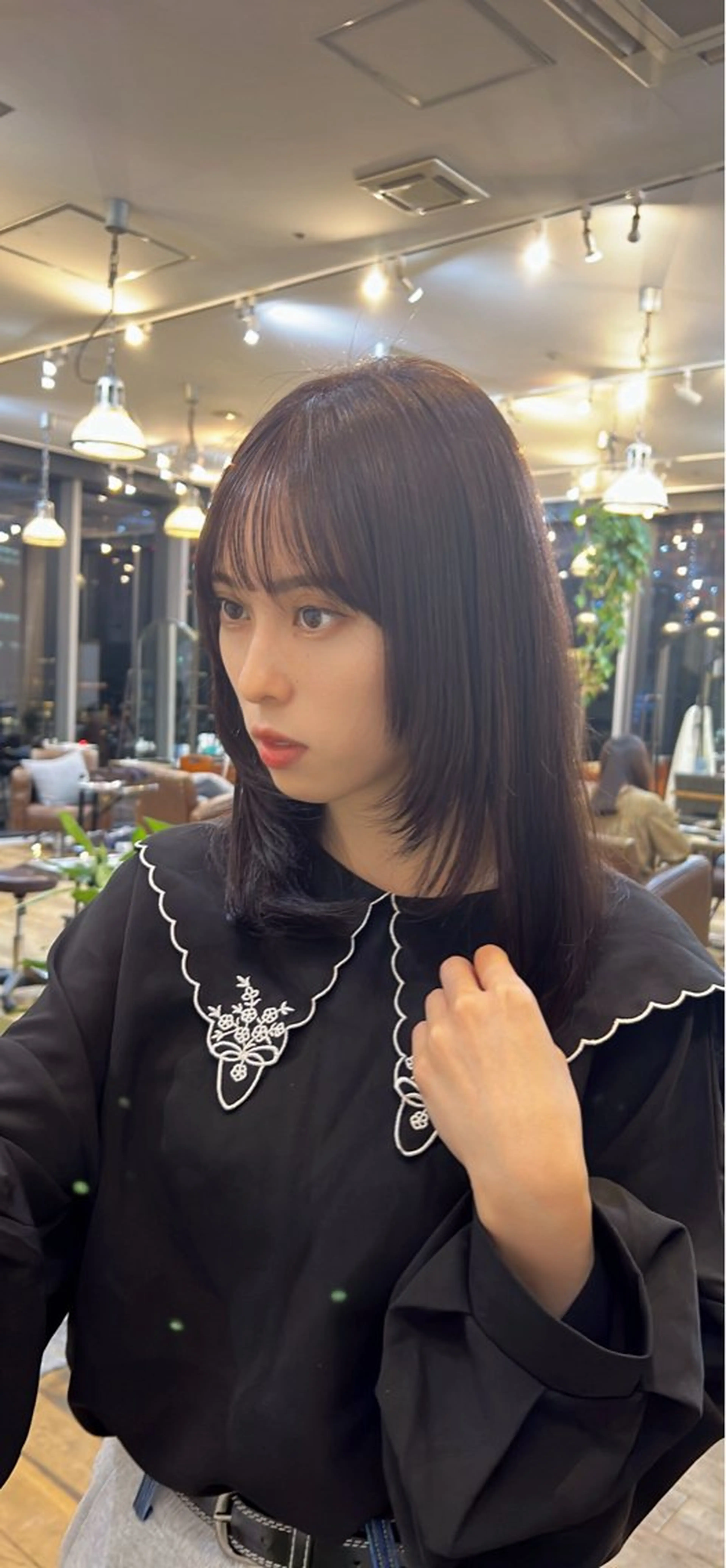 セミロング 韓国風ヘア レイヤーカット 似合わせカット‪// 鶴我万唯華のヘアスタイル