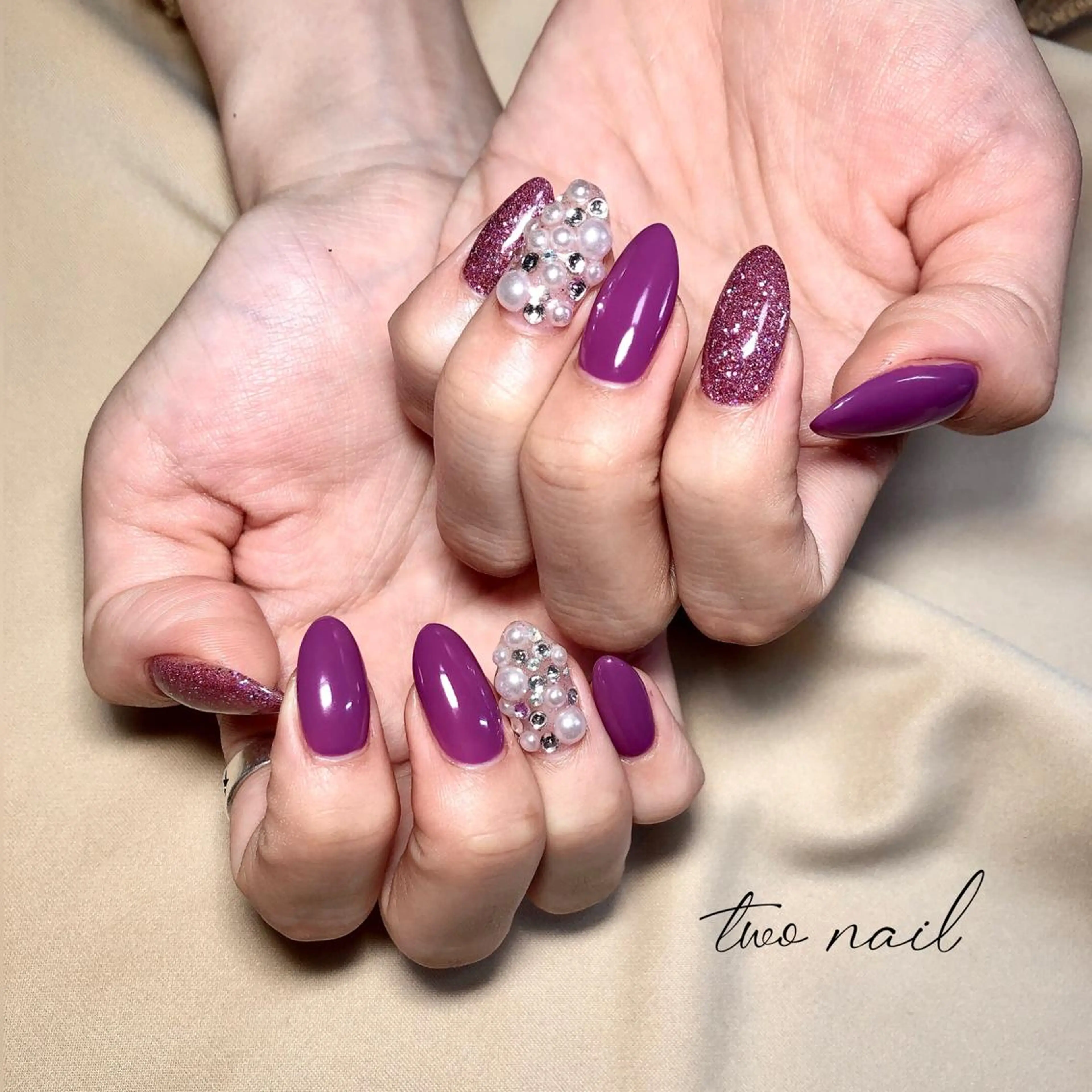 ネイル アートネイル フットネイル ハート ニュアンスネイル ホワイト two nailのネイルデザイン