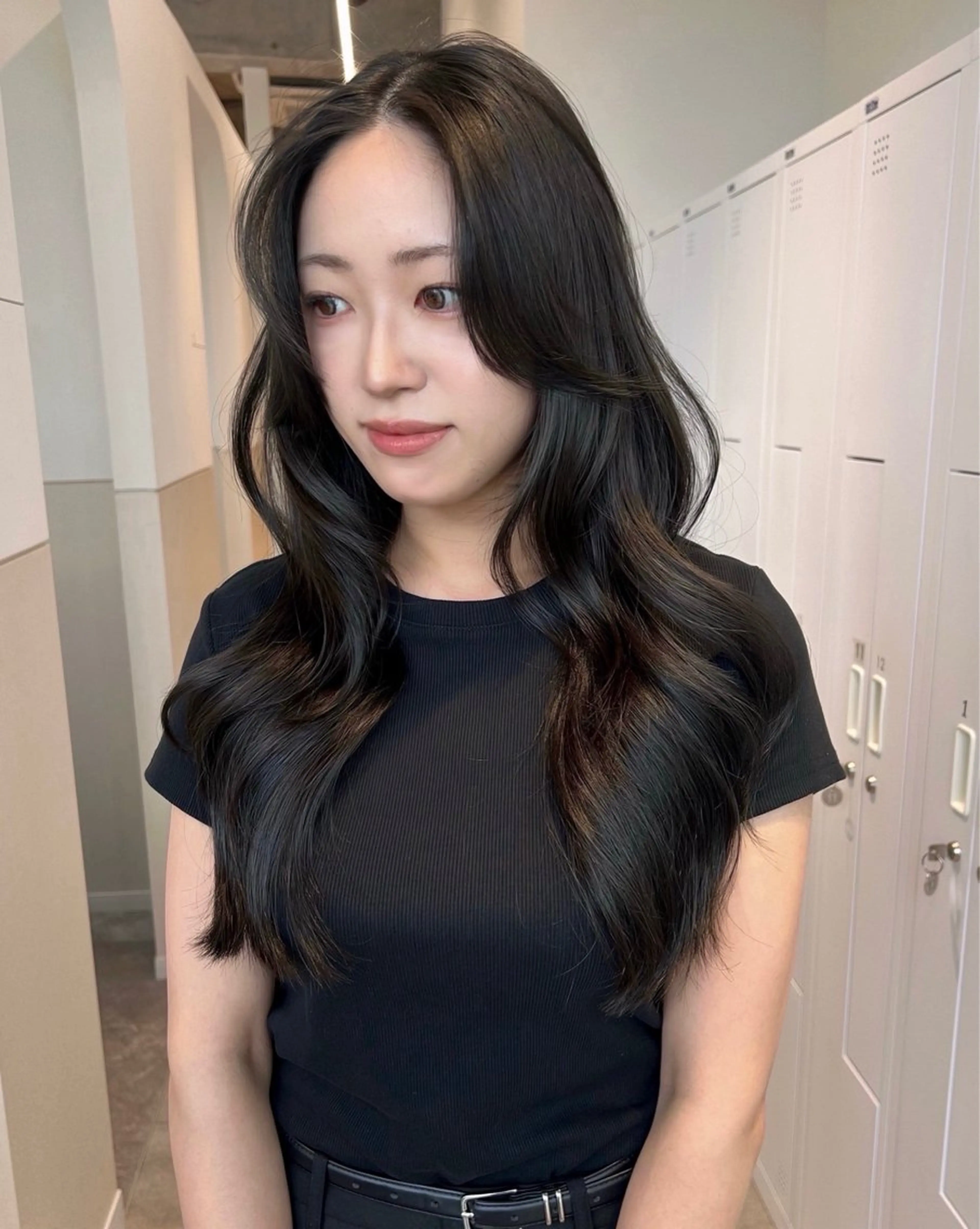 ロング カラー ダークグレー ダークグレージュ グレージュ レイヤーカット レイヤーカット🎀 yuiのヘアスタイル