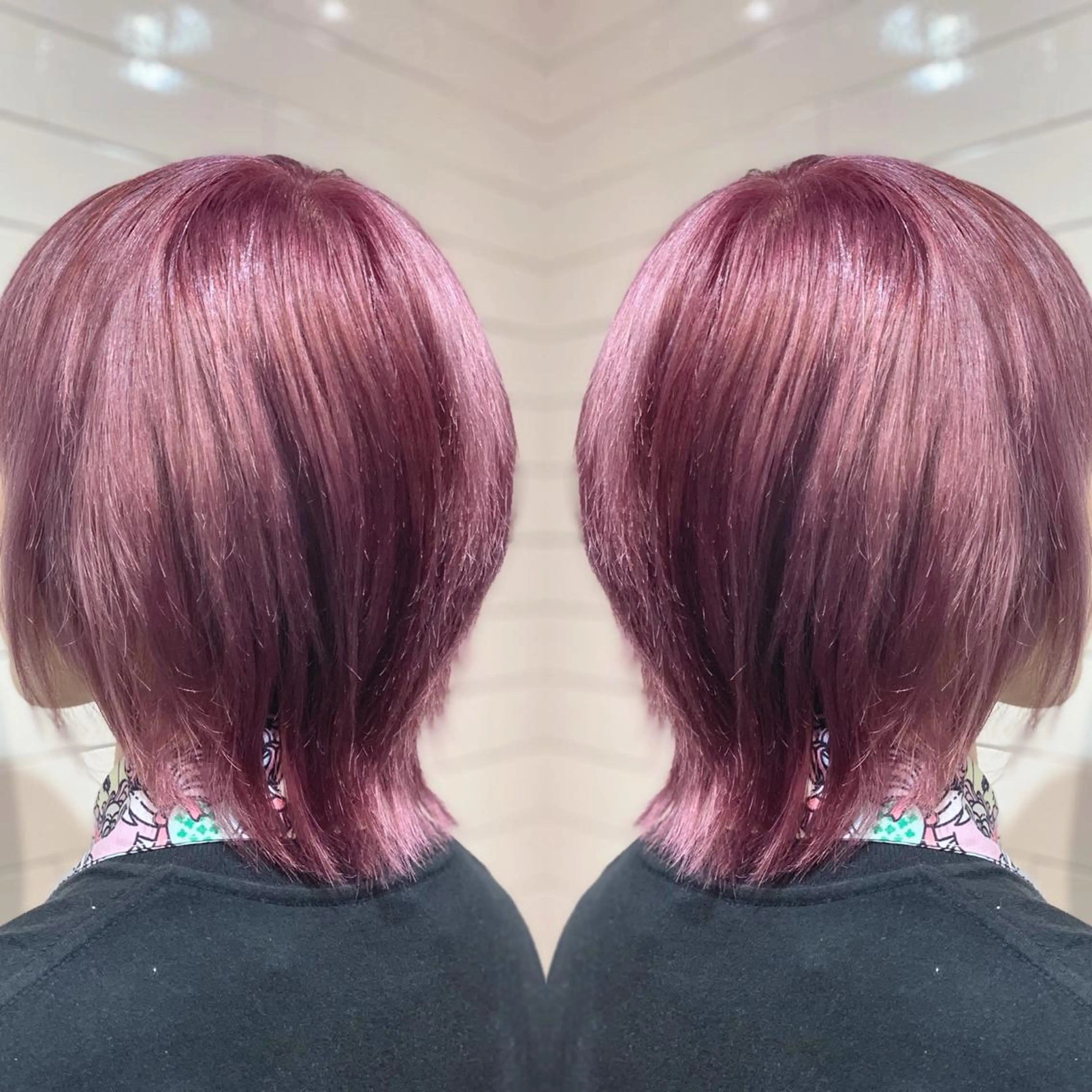 ショート カラー ヘアアレンジ 髪質改善×ハイトーン 中田啄也のヘアスタイル