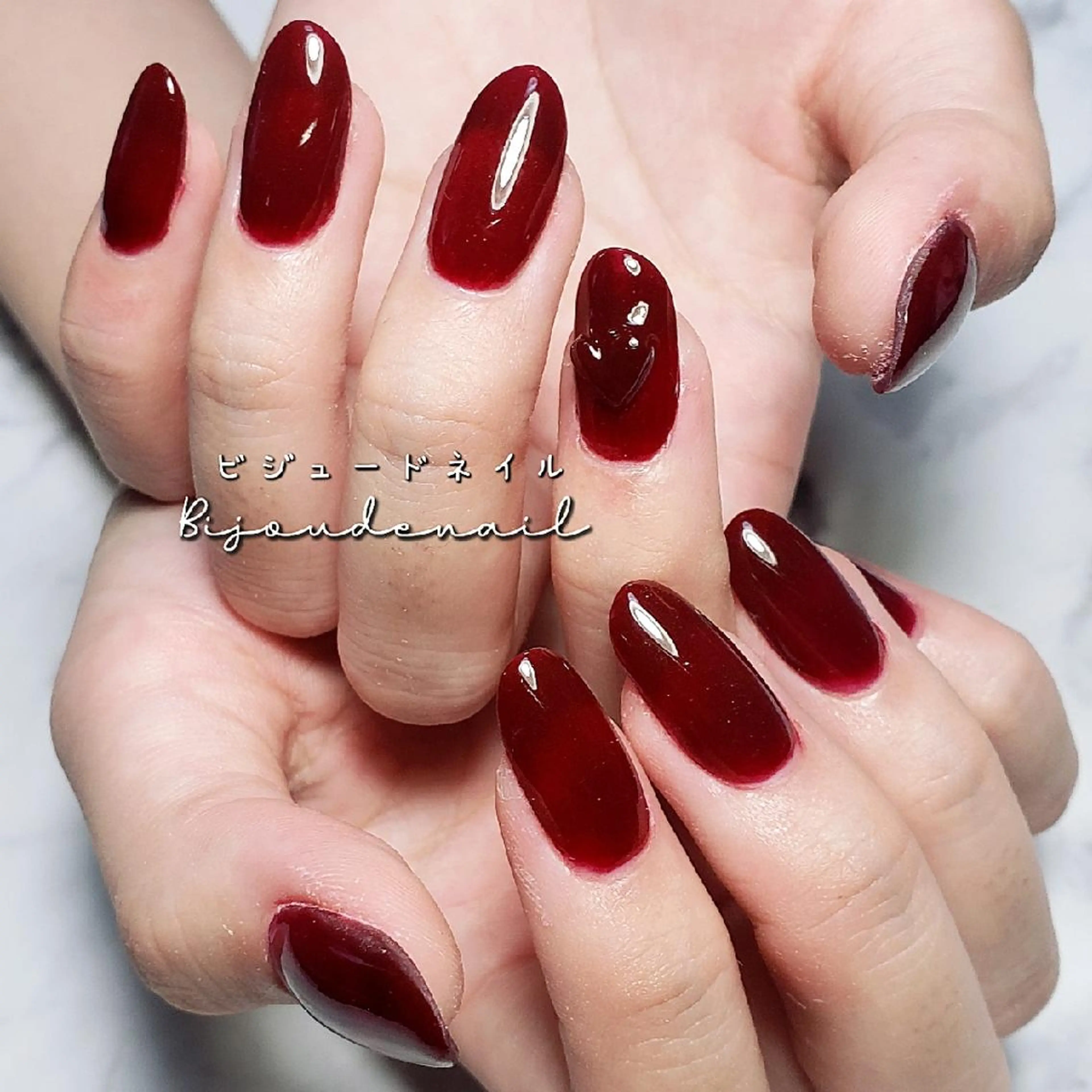 ネイル ワンカラーネイル スカルプネイル ビジュード ネイルのネイルデザイン