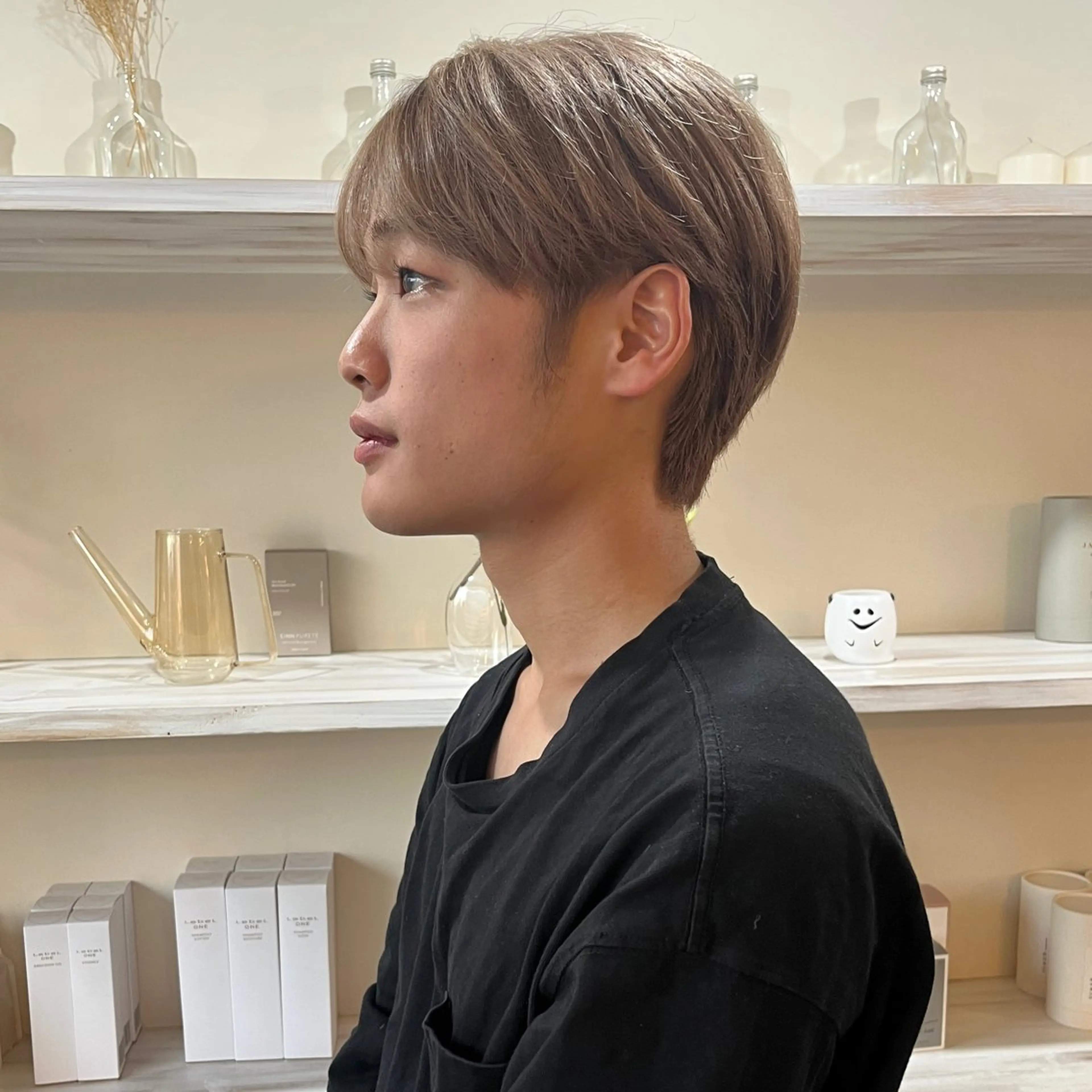 メンズ マッシュ シースルーマッシュ Yurika🕯️ 透明感カラー/ボブのヘアスタイル