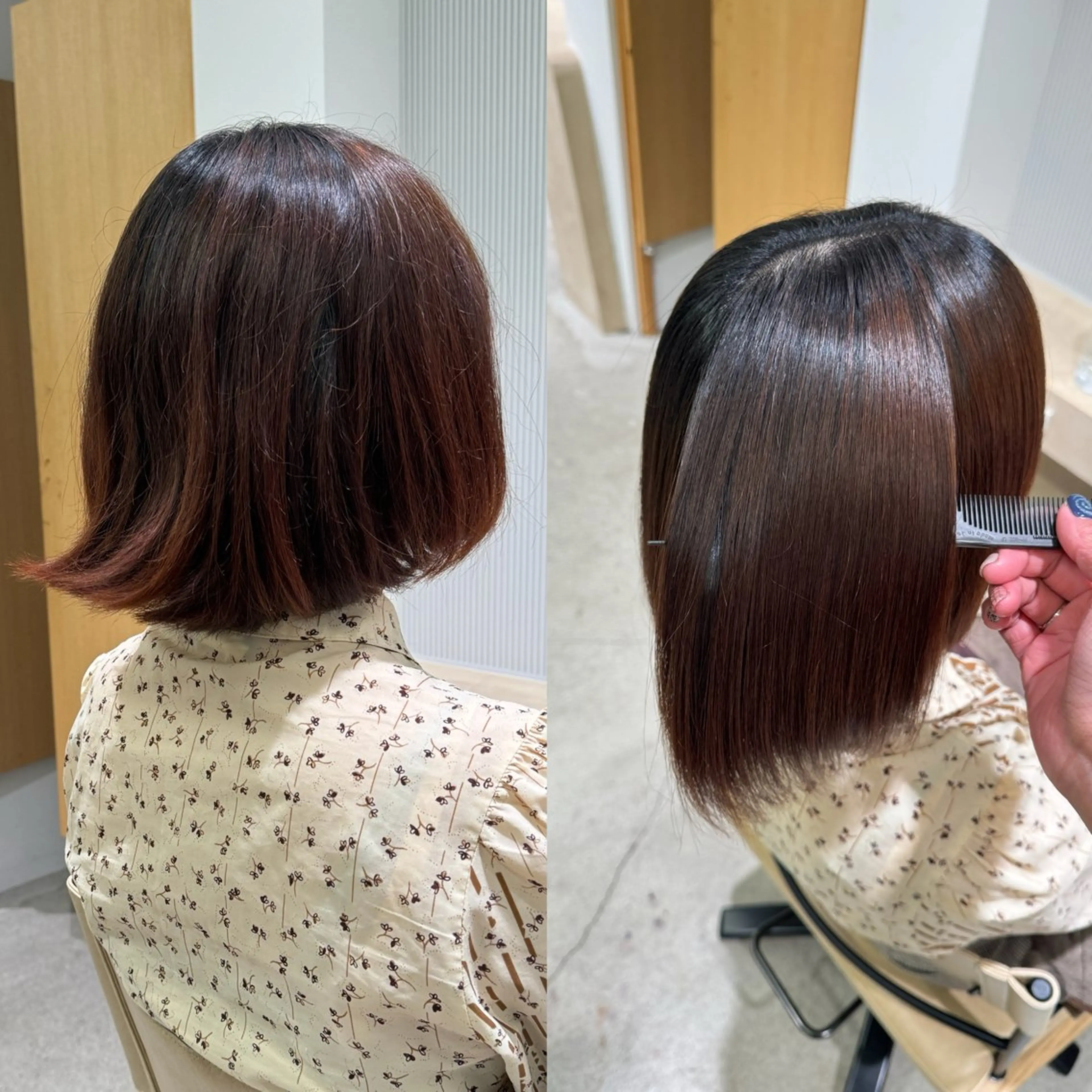 落合しほ/韓国ヘア/ 髪質改善/縮毛矯正のヘアスタイル