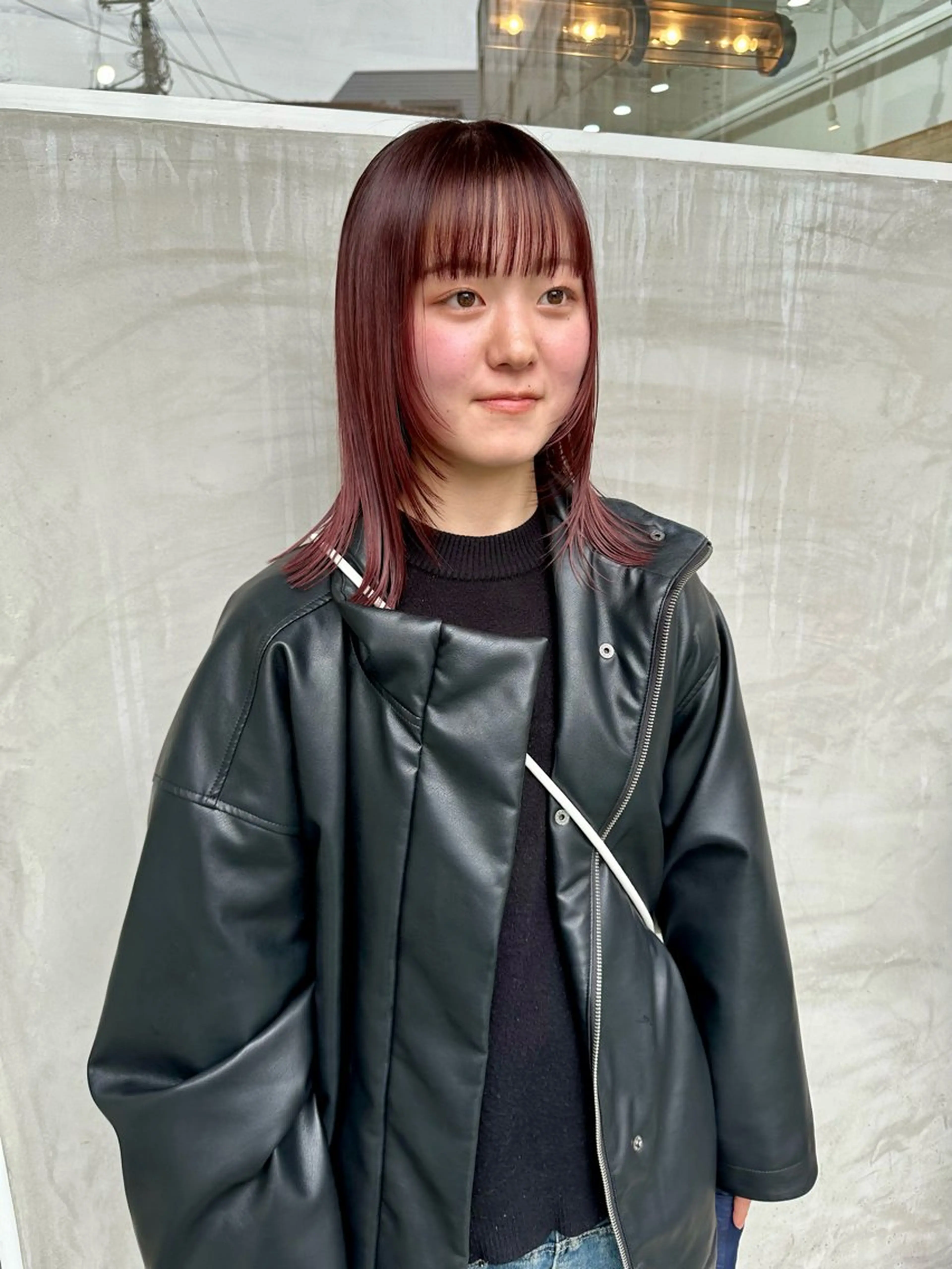 ミディアム カラー ブラウンカラー ピンクカラー ピンクブラウン カット ヘアカラー トリートメント パーマ/透明感カラー /ボブ/吉田一生のヘアスタイル