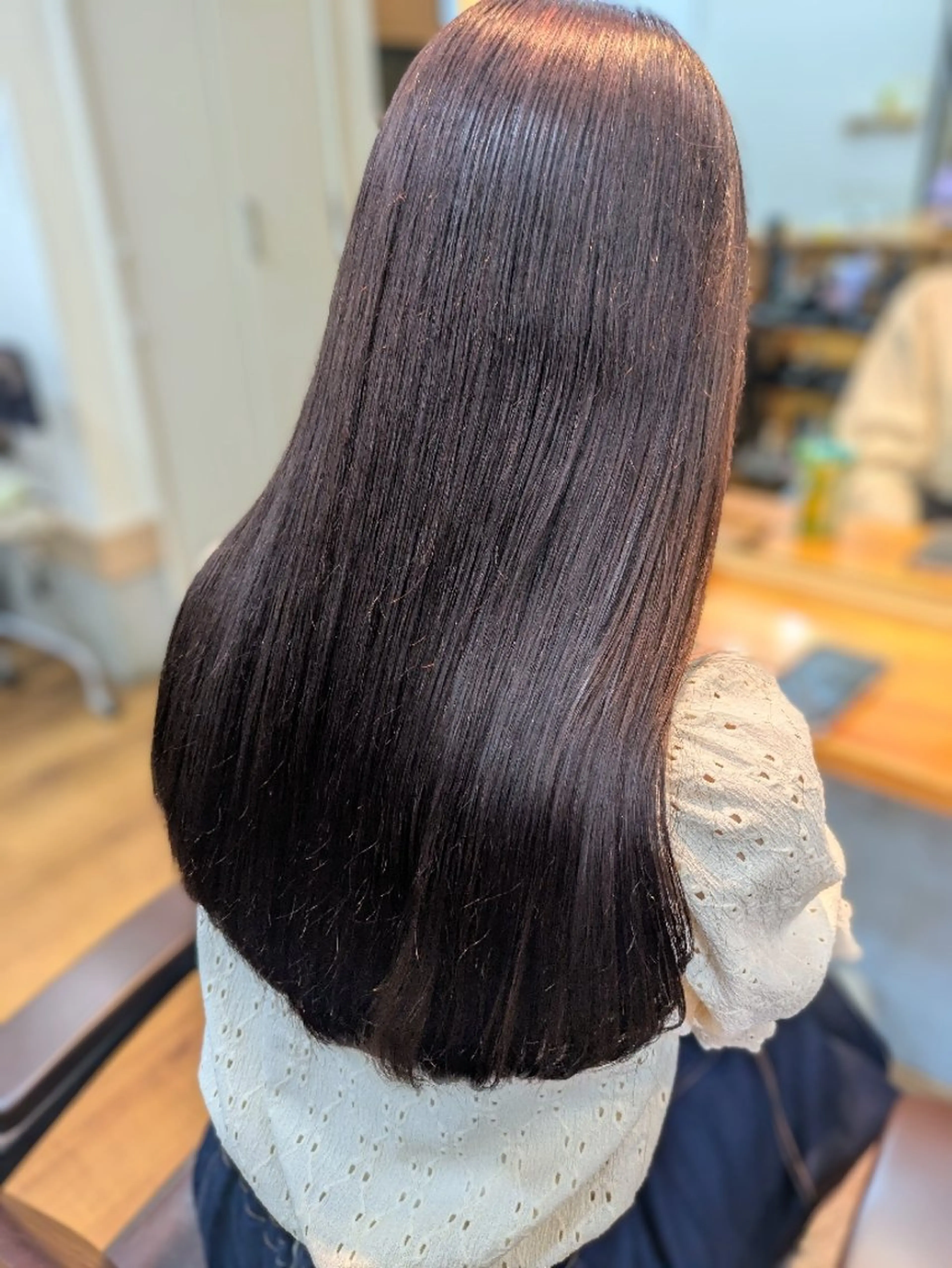 ロング 髪質改善＆白髪ぼかし カラー♡店長みやけ♡のヘアスタイル