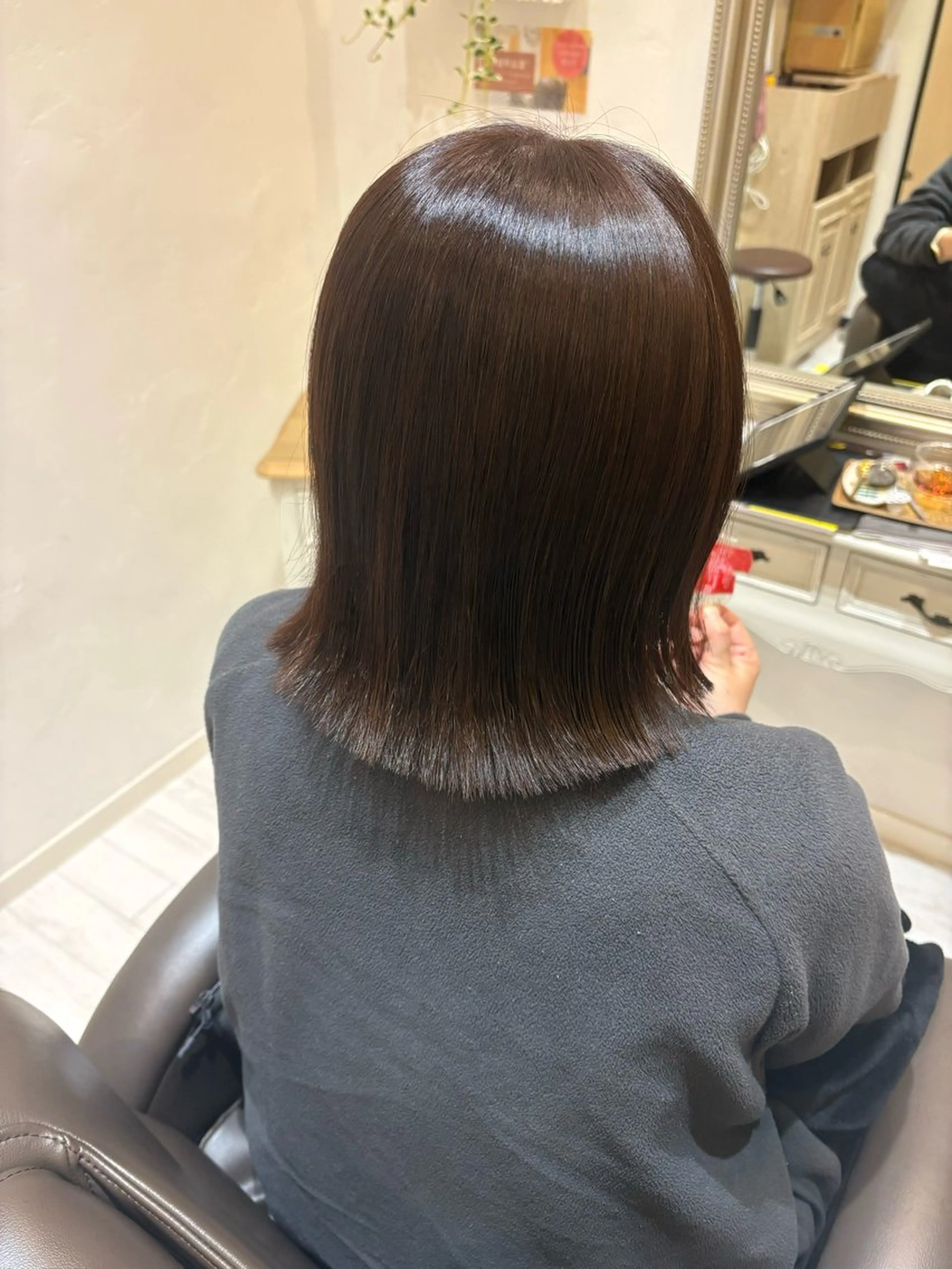 ミディアム 髪質改善 縮毛矯正 トリートメント カット トリートメント ヘッドスパ 艶髪/髪質改善‎🤍 原田真心🫧のヘアスタイル