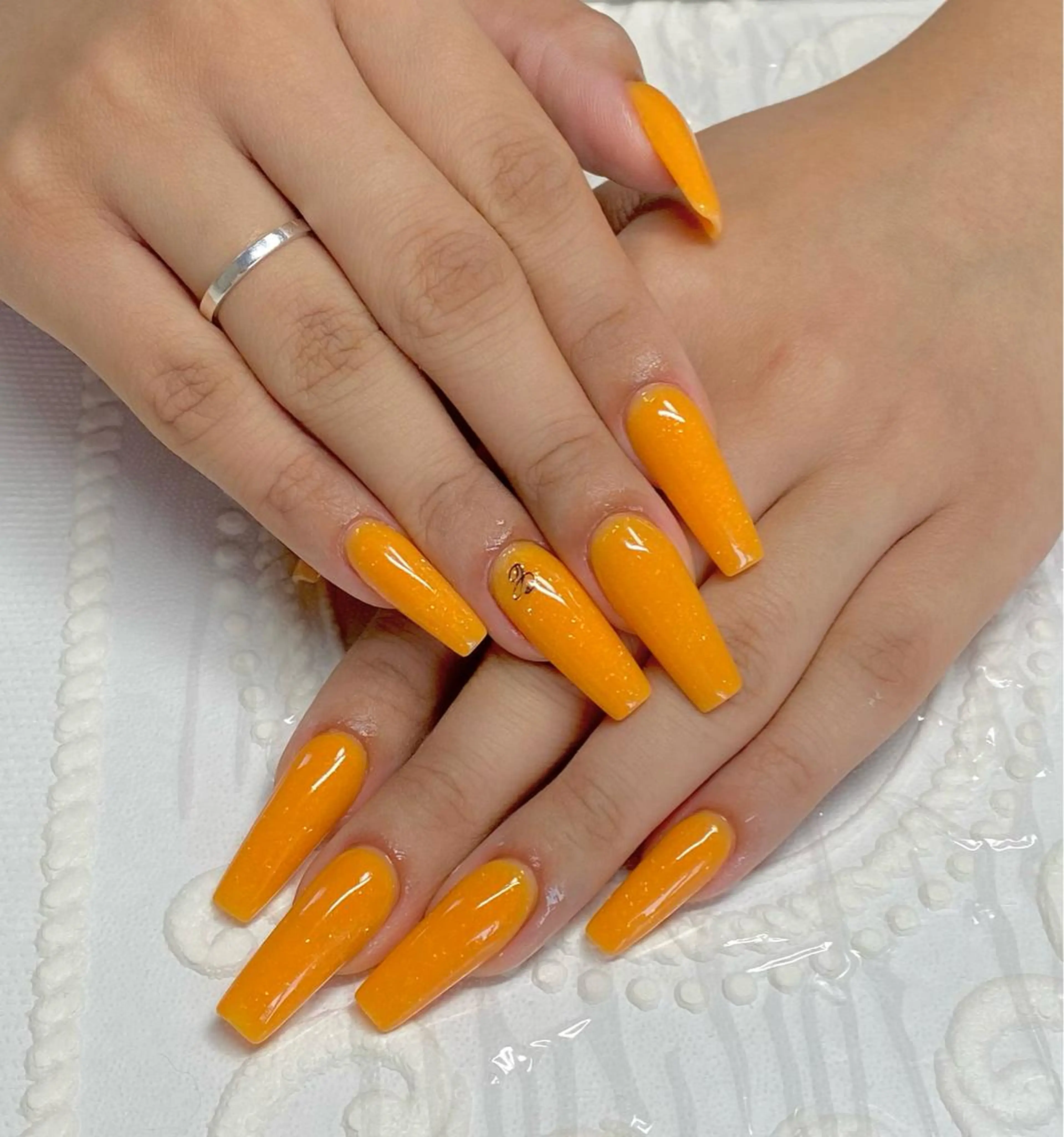 ロング ネイル オレンジ ハンドネイル LUNE NAILのその他イメージ