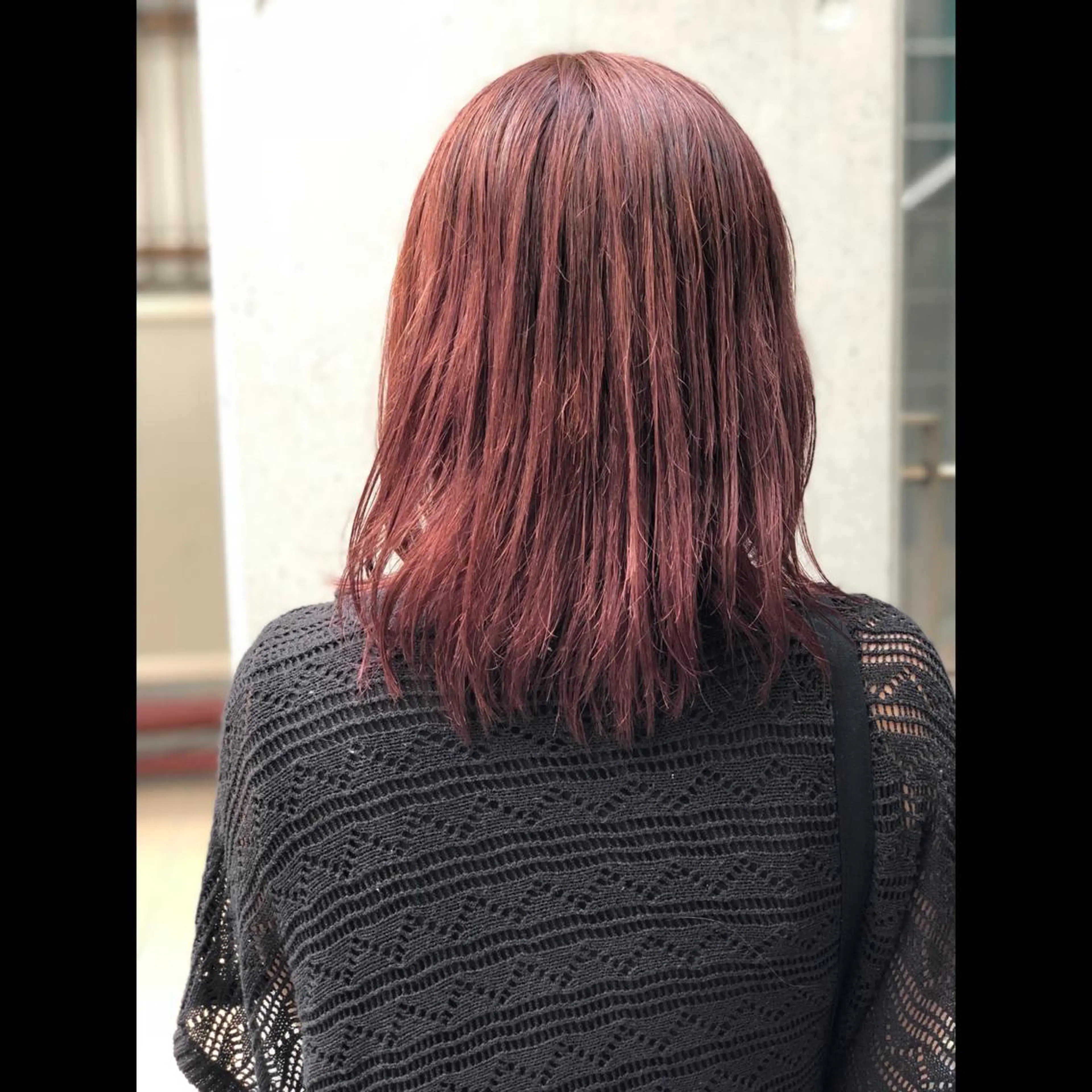 ミディアム カラー ブラウンカラー ピンクカラー ピンクブラウン kawabe maikoのヘアスタイル