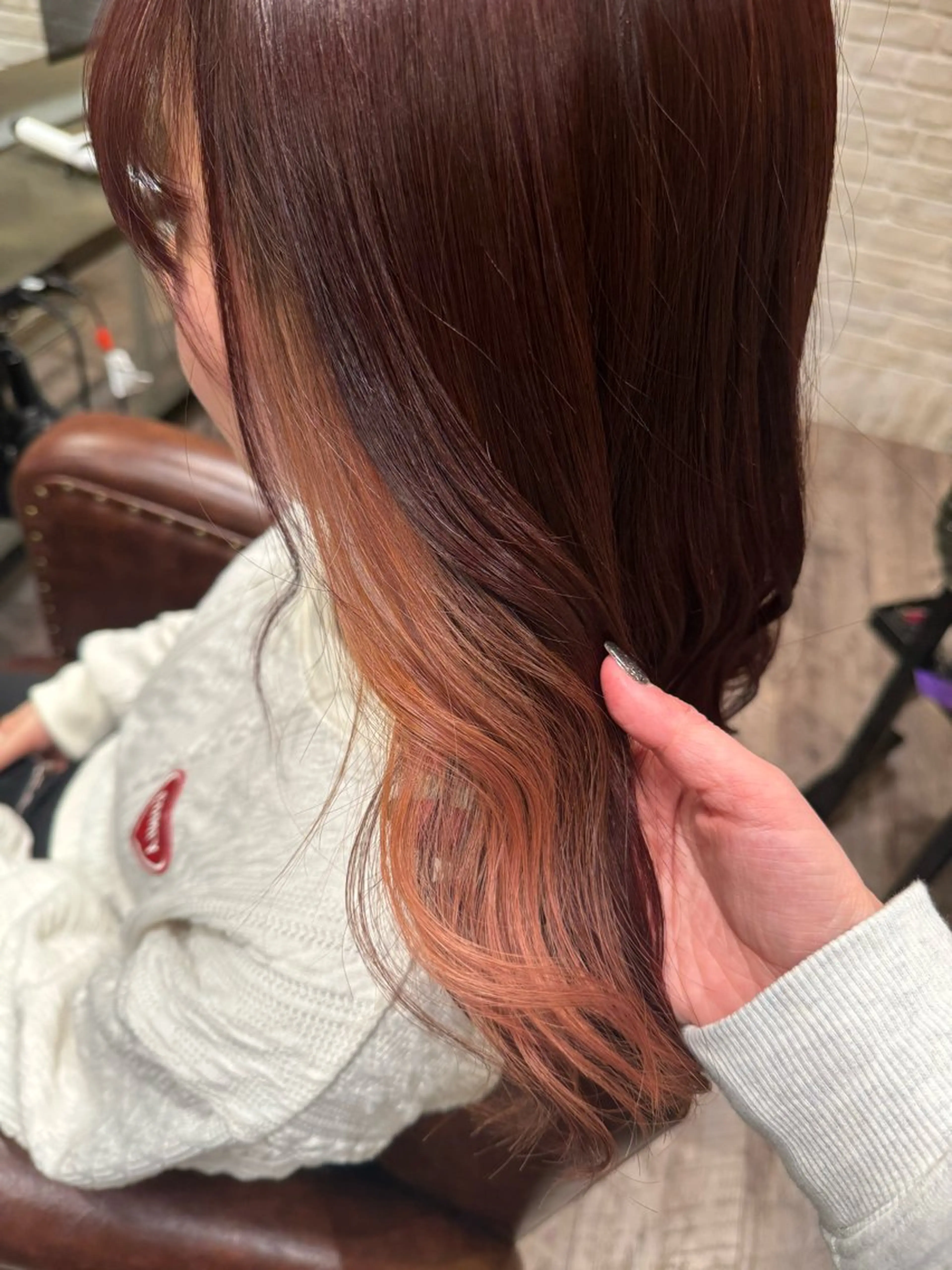 ロング カラー ヘアアレンジ 野口 菜緒のヘアスタイル