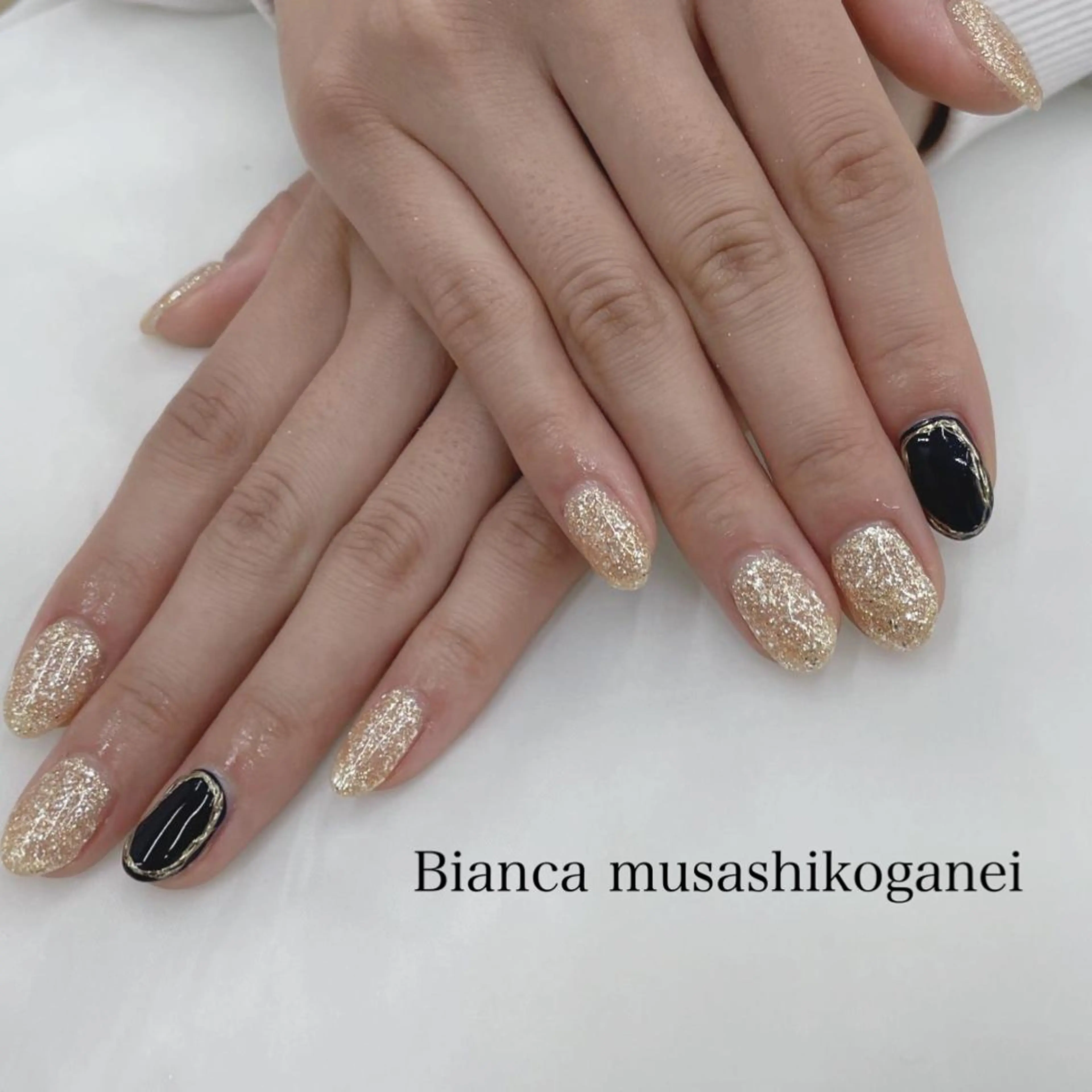 ネイル アートネイル ミラーネイル Bianca 武蔵小金井　ほしののネイルデザイン