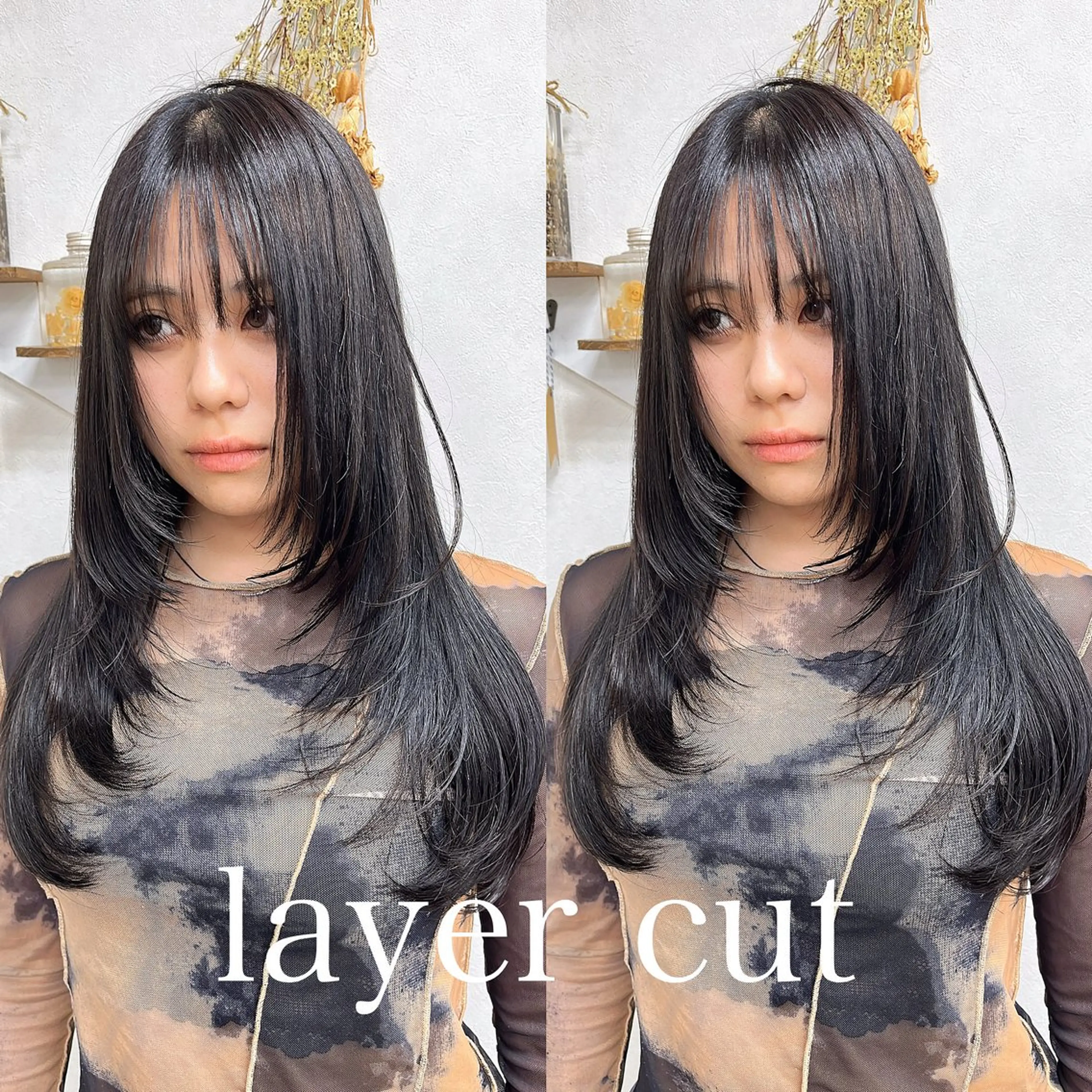 ロング レイヤーカット カット ヘアカラー トリートメント Ring  by Moremuu所属・issy/ハイライト ハイトーン／レイヤーのヘアスタイル