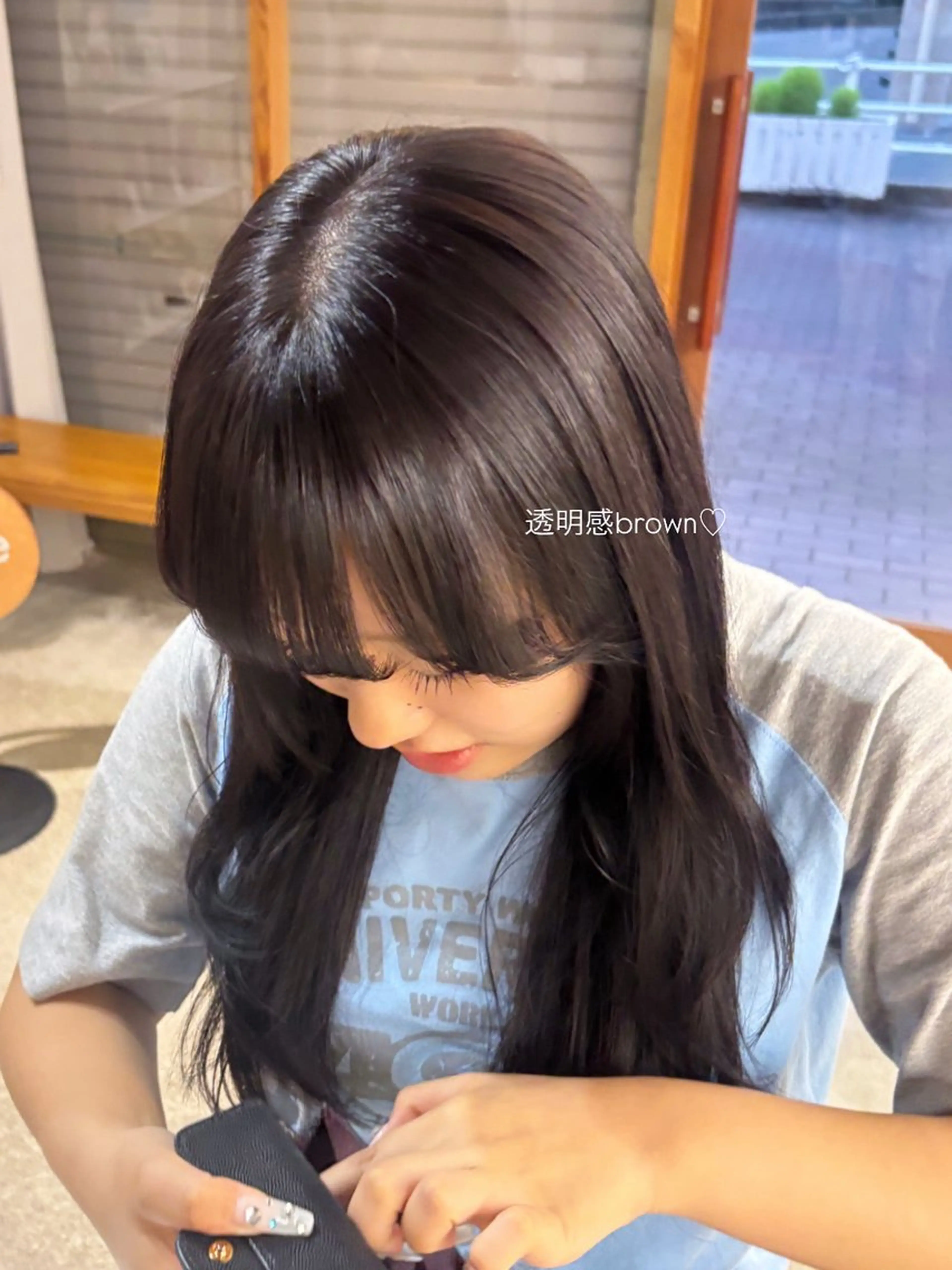 ロング カラー 透明感カラー カット ヘアカラー cipre 萌乃のヘアスタイル