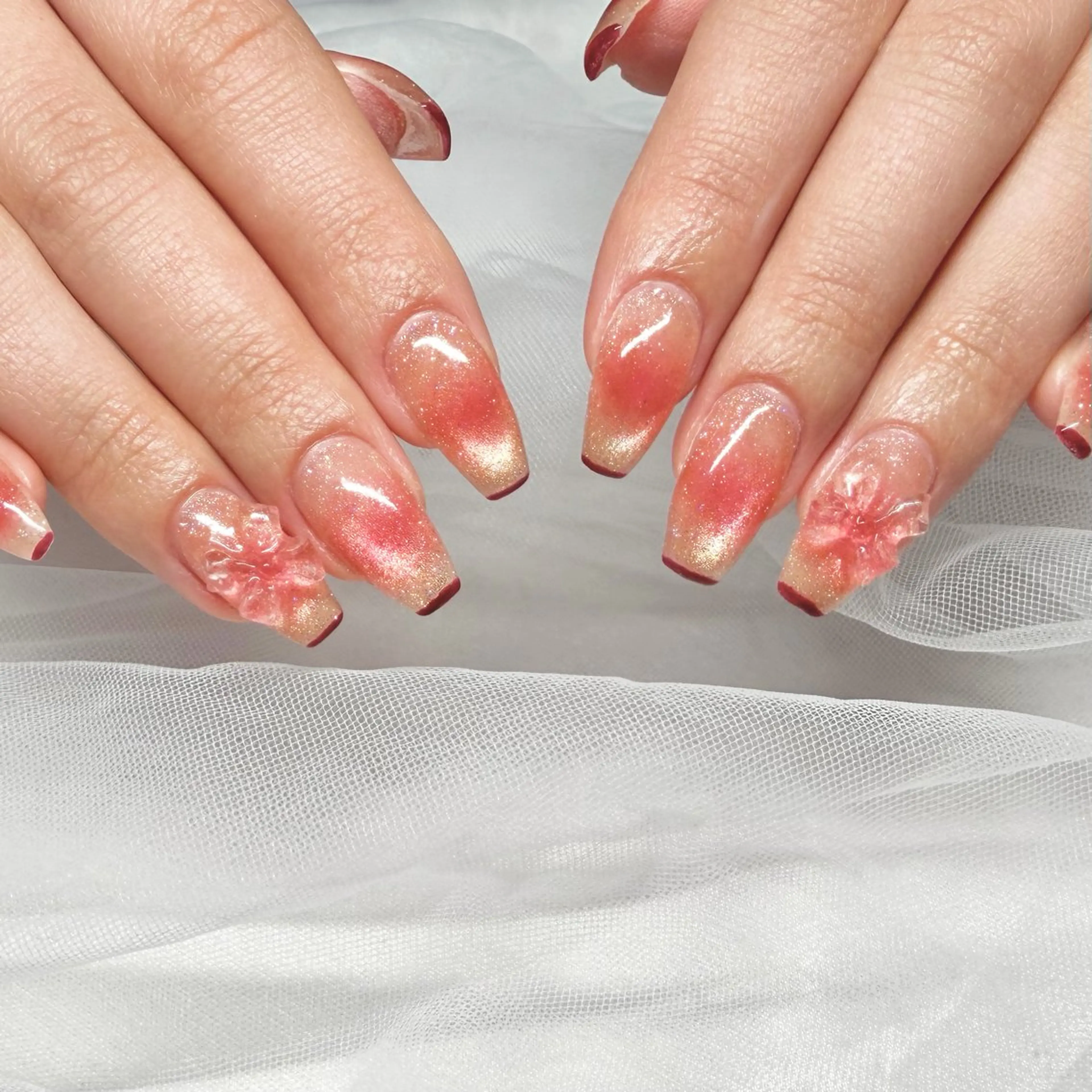 ネイル 長さ出し フラッシュネイル ジェルネイル マグネットネイル 持ち込み ハンドネイル 🌷Gemini nami🌷のネイルデザイン