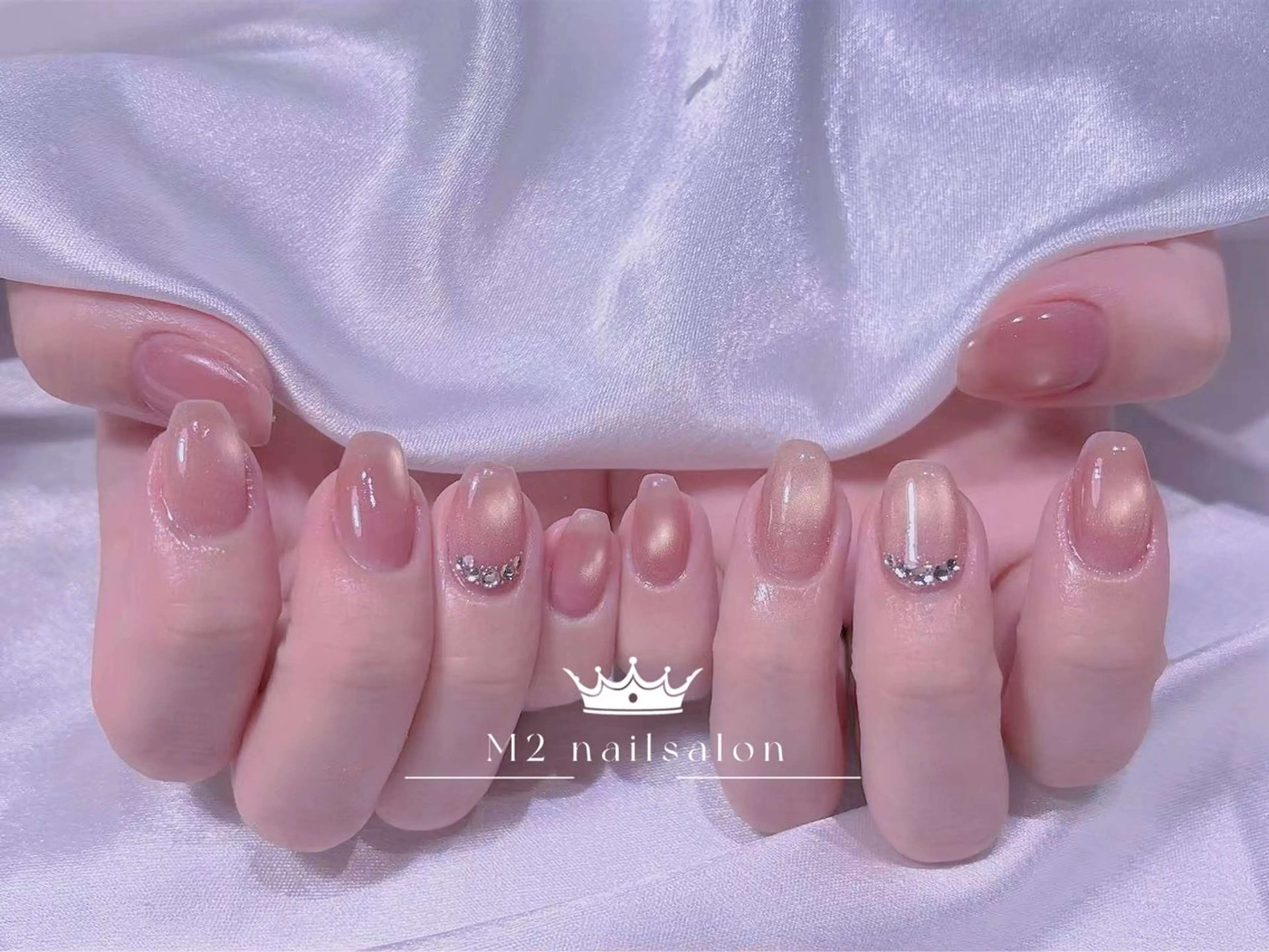 ネイル ストーンネイル ハンドネイル 長さだし専門店 M2　rikaのネイルデザイン