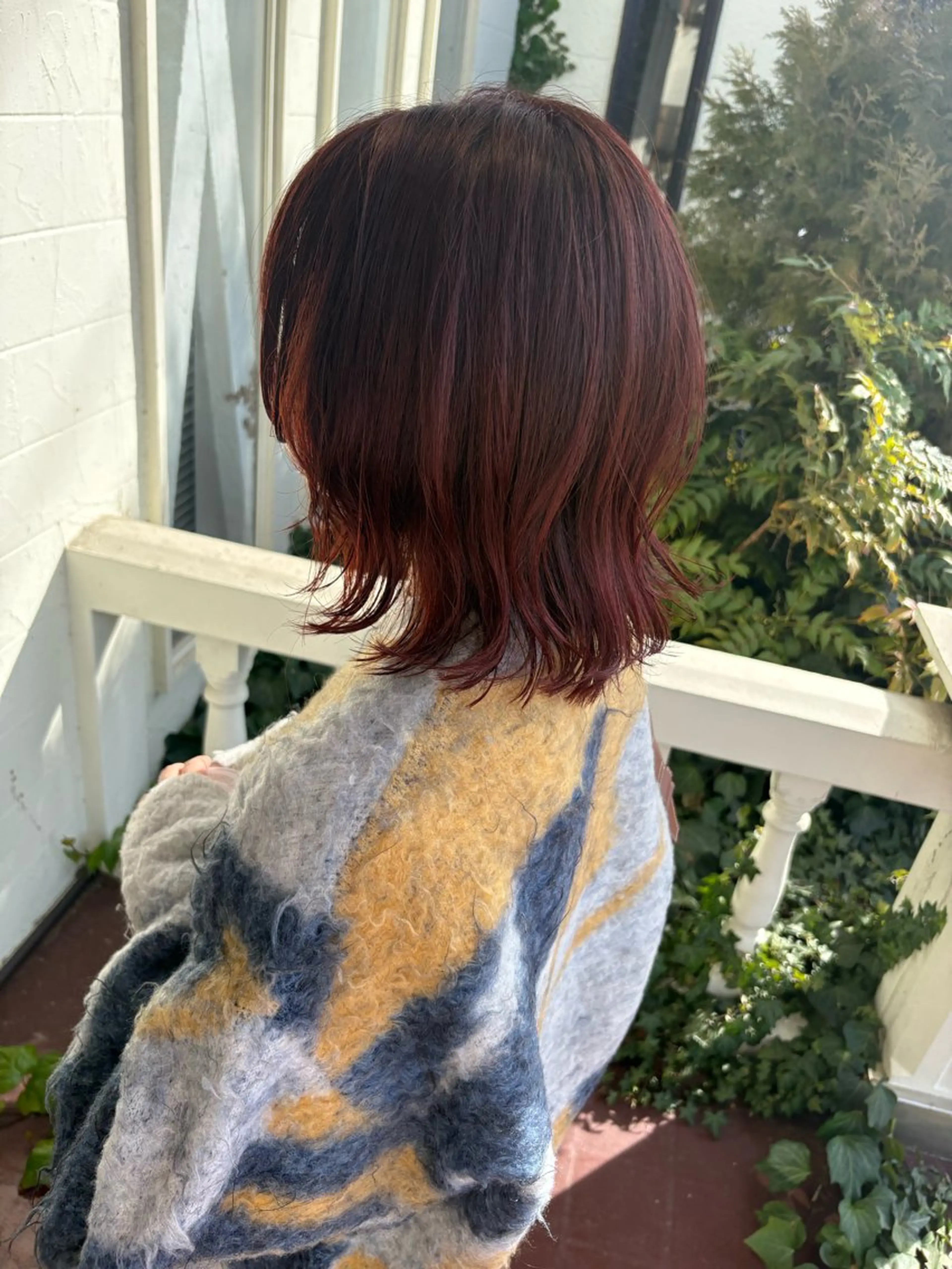 ミディアム カラー パーマ ミディアムパーマ ブラウンカラー 顔まわりレイヤー 顔周りカット レイヤーカット カット ヘアカラー パーマ 江原 彩華のヘアスタイル