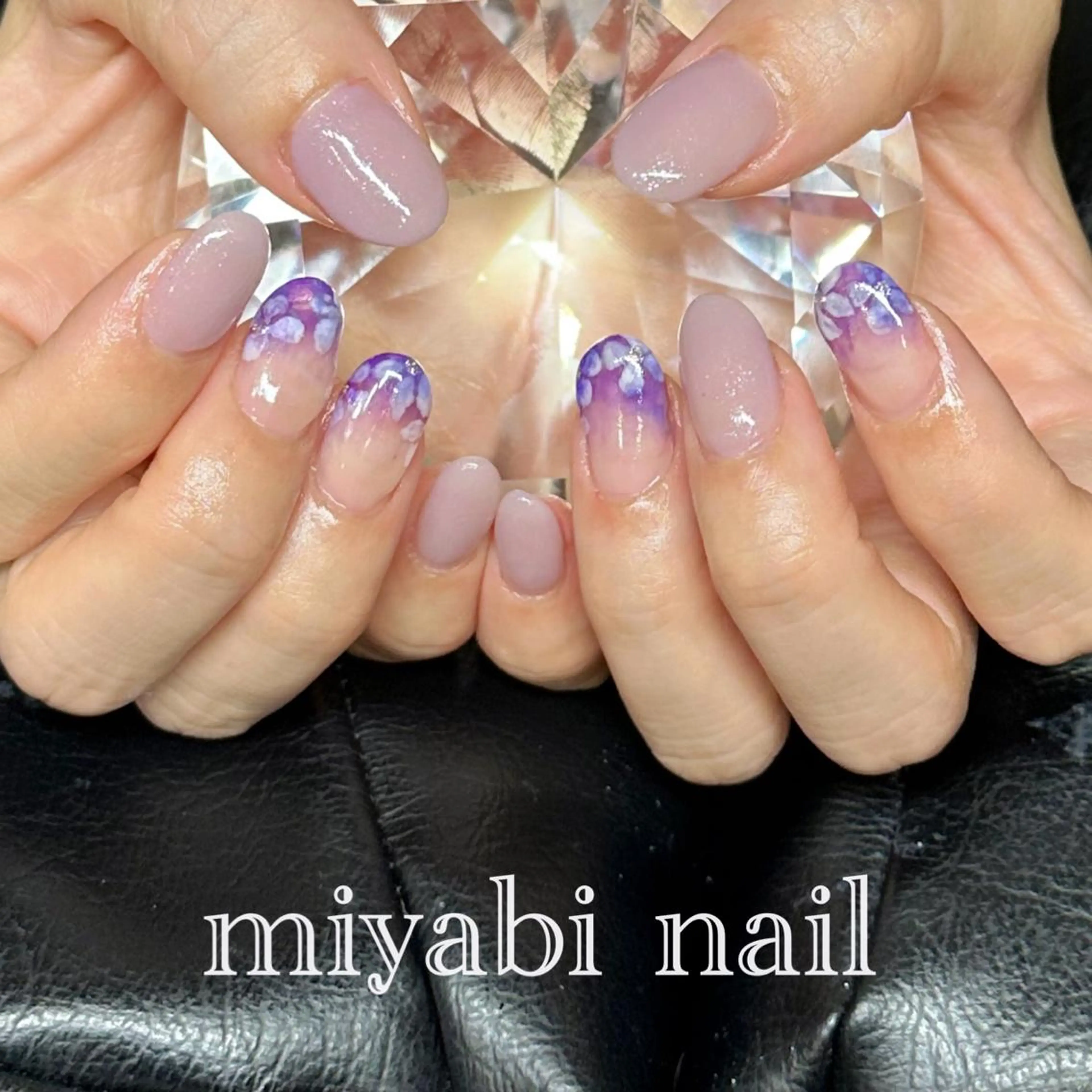 ネイル フラワーネイル ジェルネイル ラメ(グリッター) 持ち込み ニュアンスネイル ハンドネイル miyabi nail 桂川駅近くのネイルデザイン