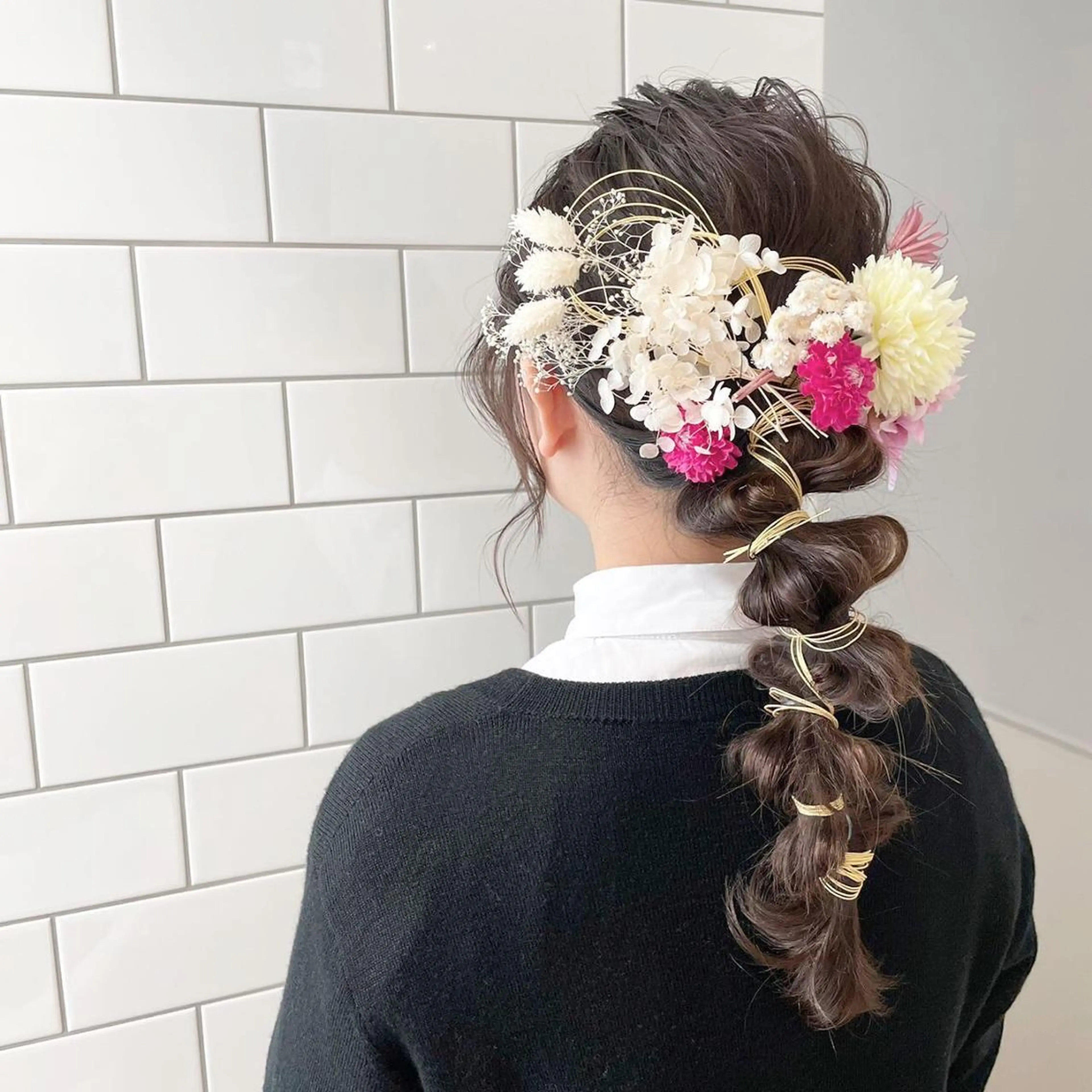 セミロング カラー ヘアアレンジ 成人式 ✨🌿大人可愛い愛さ れhair🌿✨松本のヘアスタイル