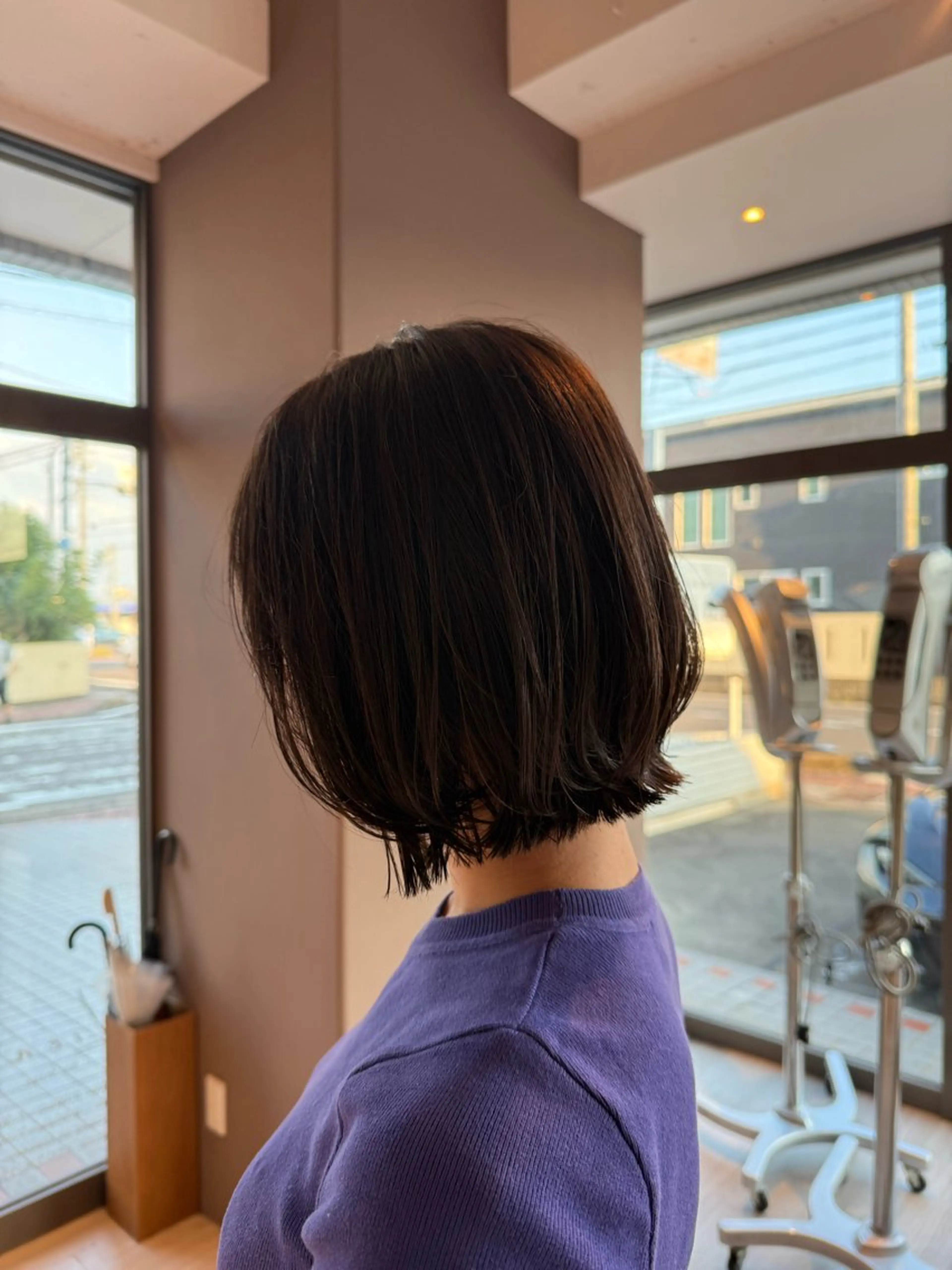 ミディアム カラー ボブレイヤー ボブ レイヤーカット カット ヘアカラー トリートメント Lien.テラダ 各務原スタイリストのヘアスタイル