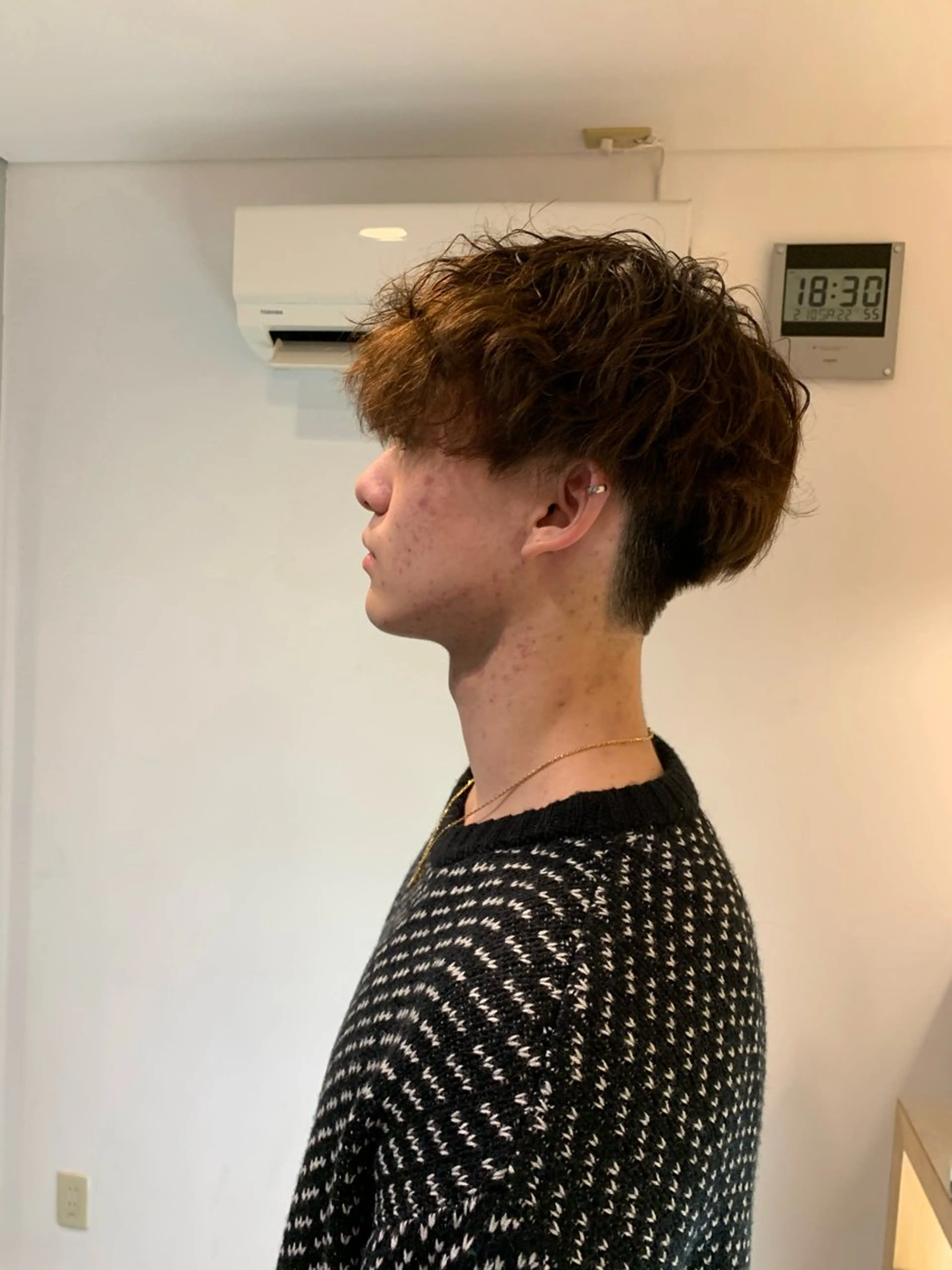 パーマ メンズ 名竹聖治/透明感 カラー/縮毛矯正のヘアスタイル