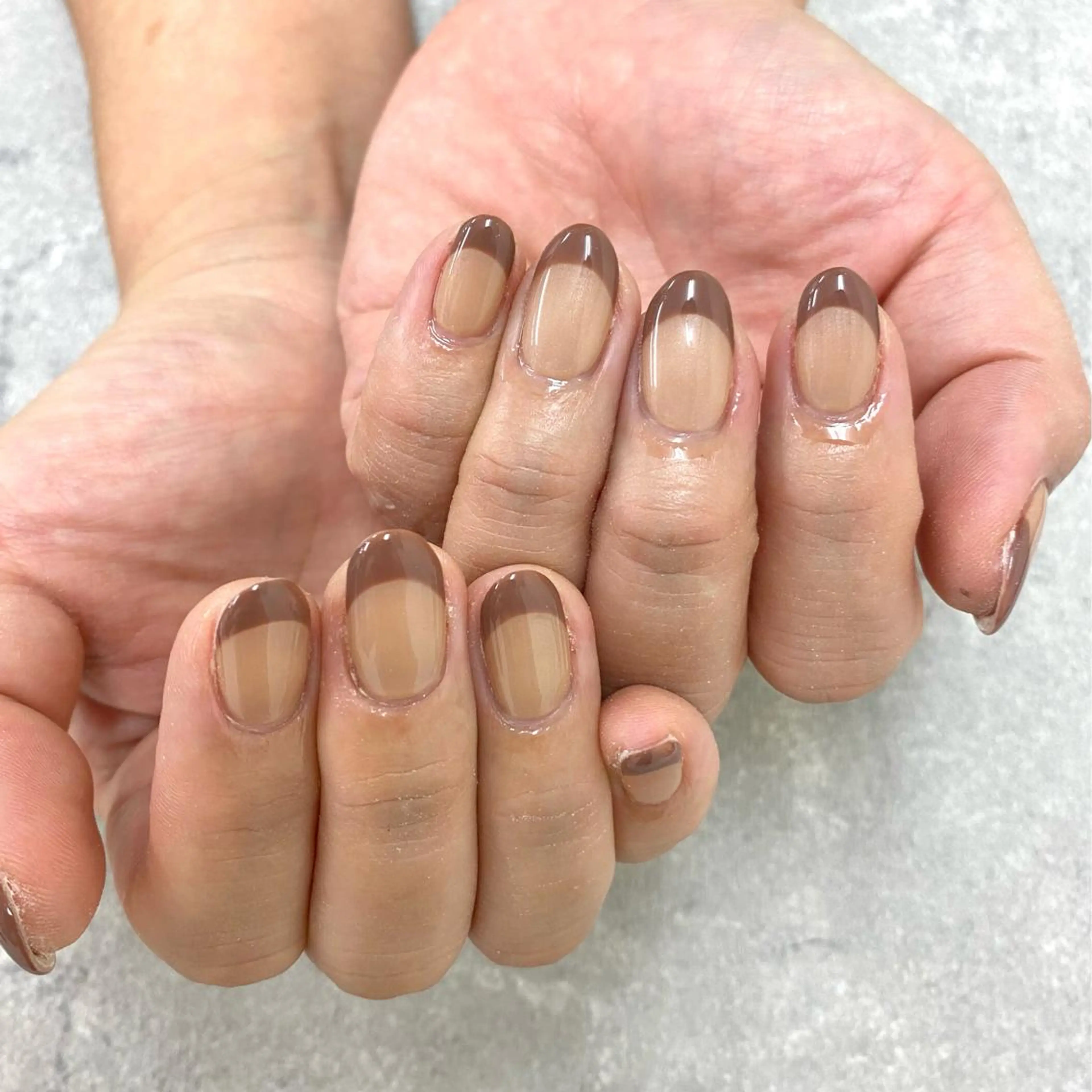 ネイル フットネイル フレンチネイル ジェルネイル ガラスフレンチ グラデーション NUMAZAWA KASUMIのネイルデザイン