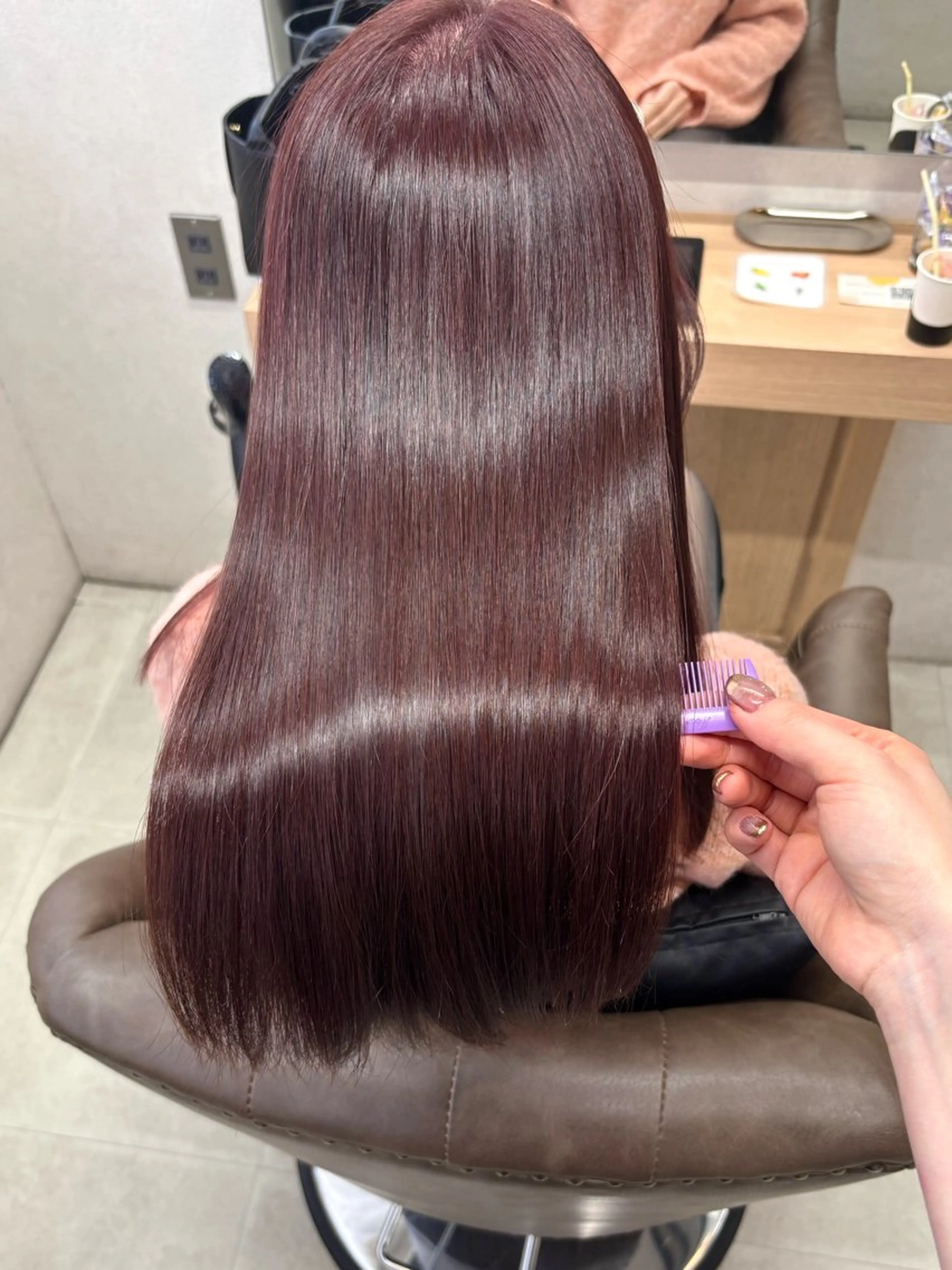 セミロング ピンクブラウン カット ヘアカラー トリートメント HARUKA🍒 toccaのヘアスタイル