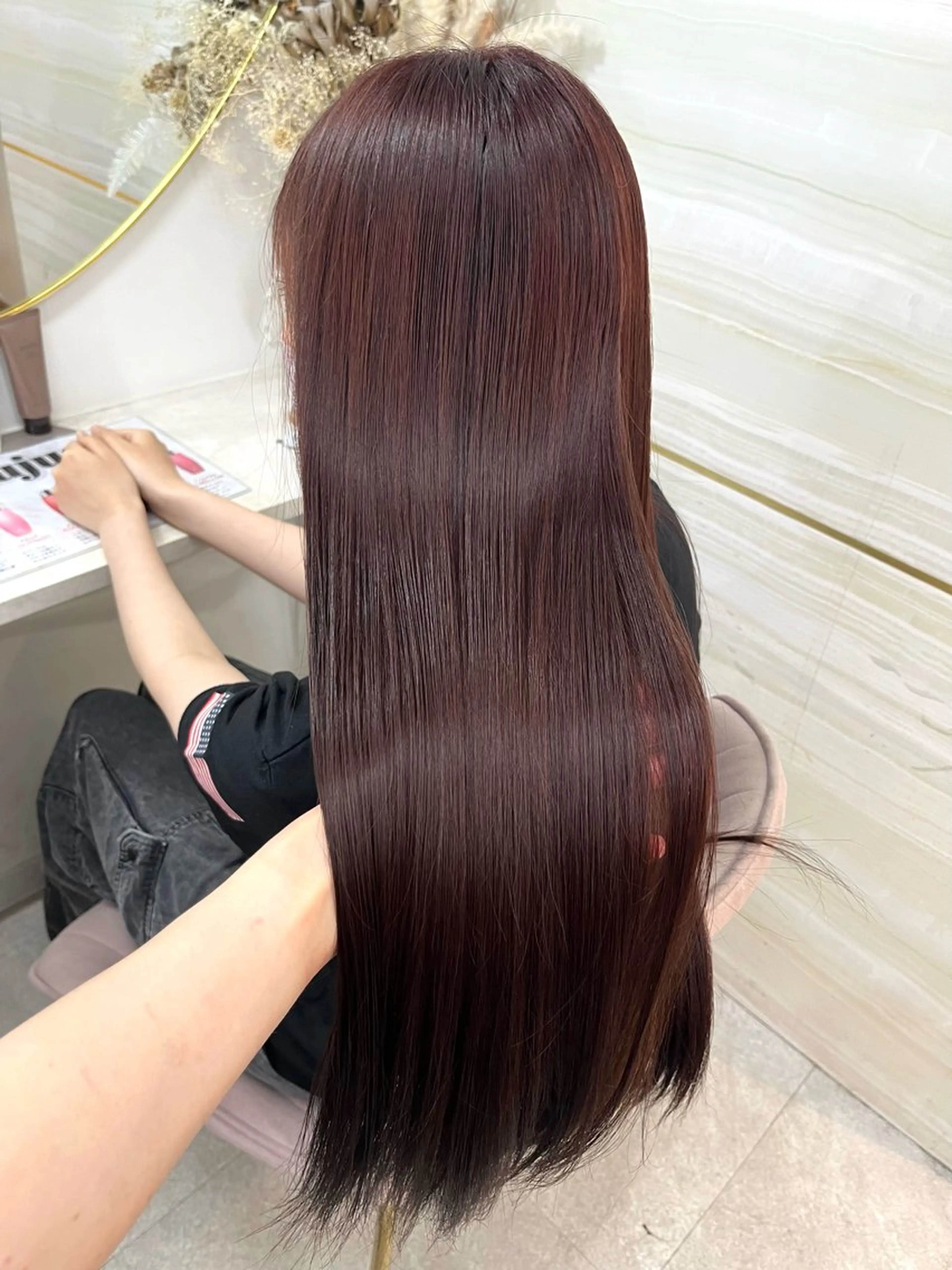 ロング カラー レッドカラー 🫧みひろ🫧カット カラーモデル募集のヘアスタイル