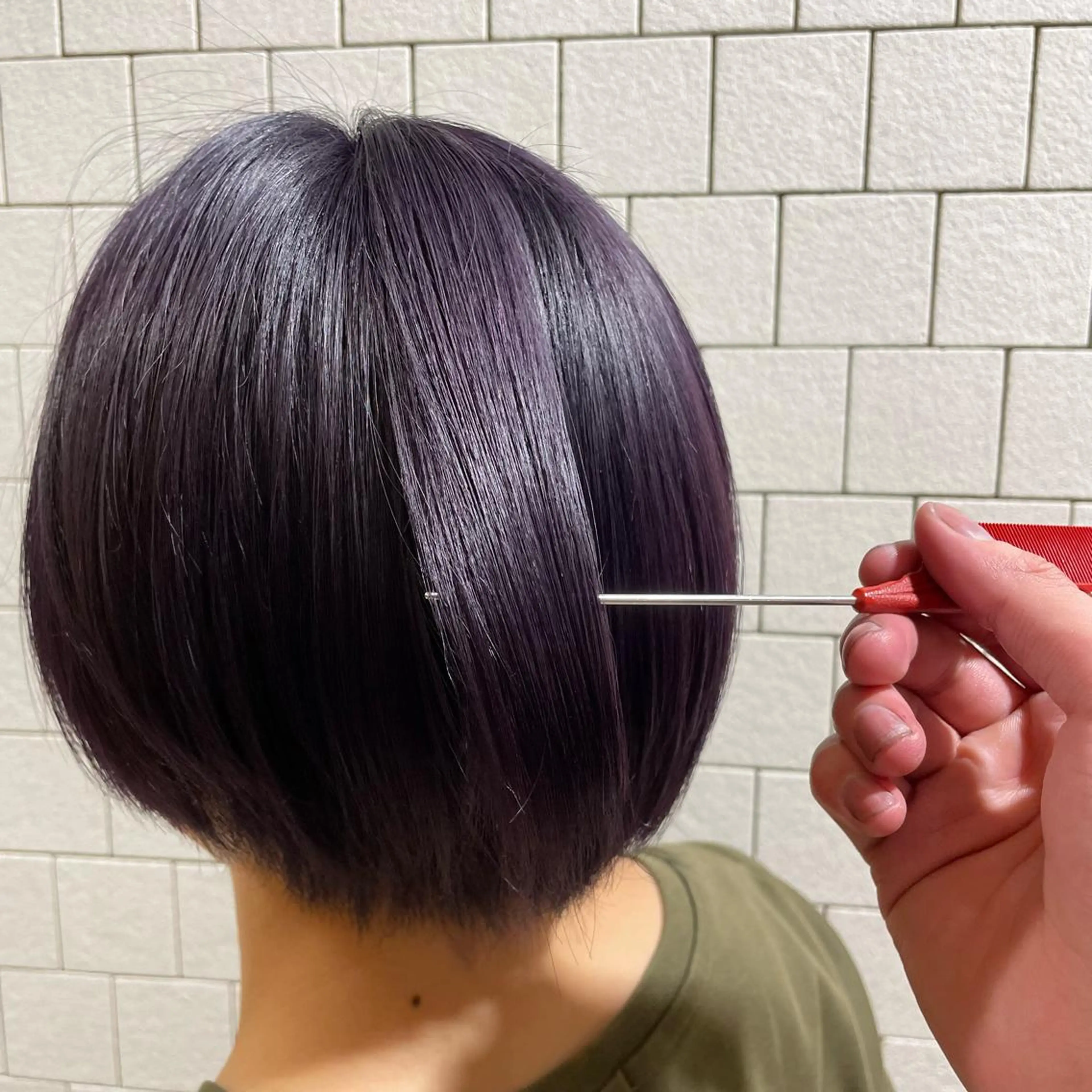 ショート カラー パープルカラー 萩原 琳之祐のヘアスタイル