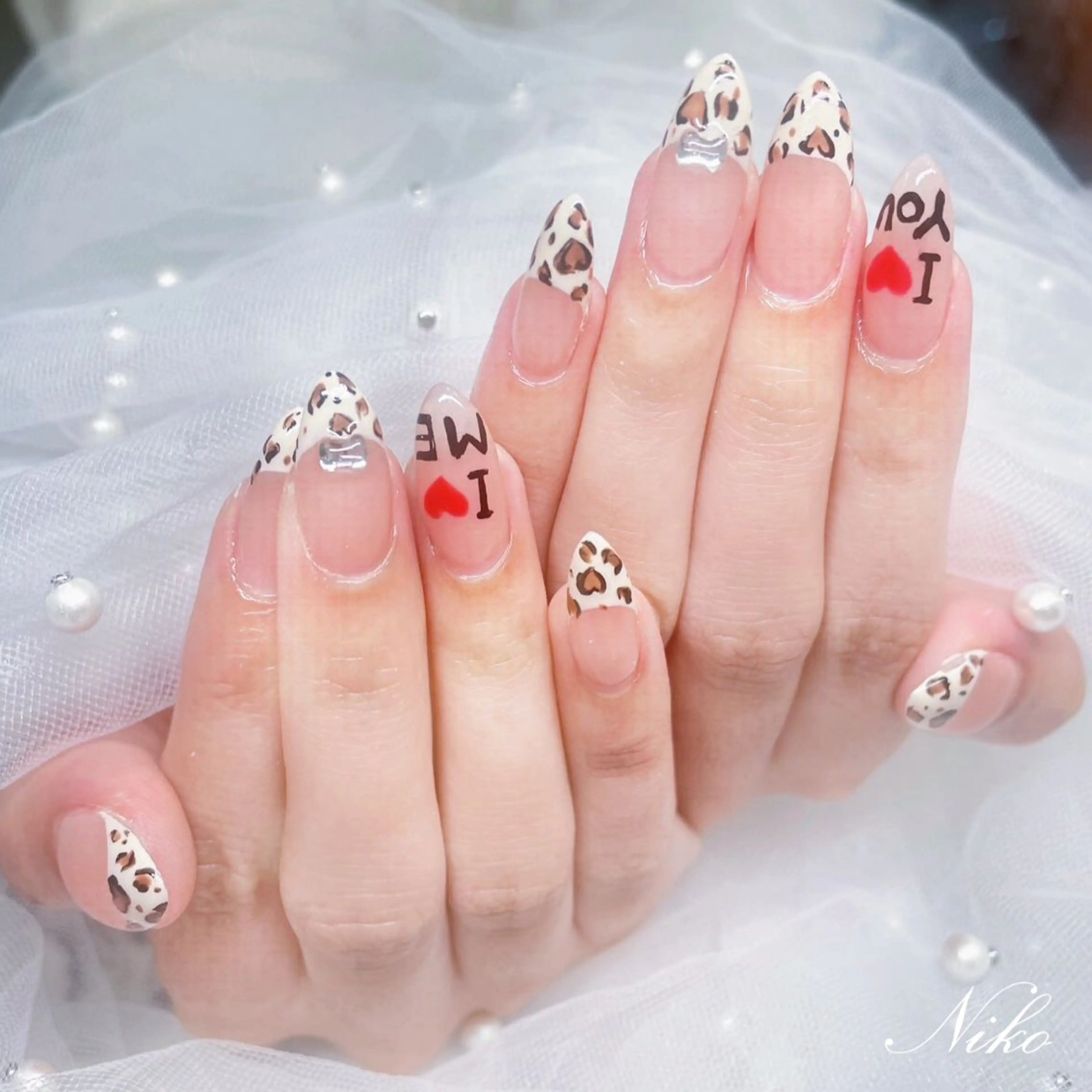 ネイル チークネイル 長さ出し フラッシュネイル フットネイル フレンチネイル Niko nailサロンのネイルデザイン