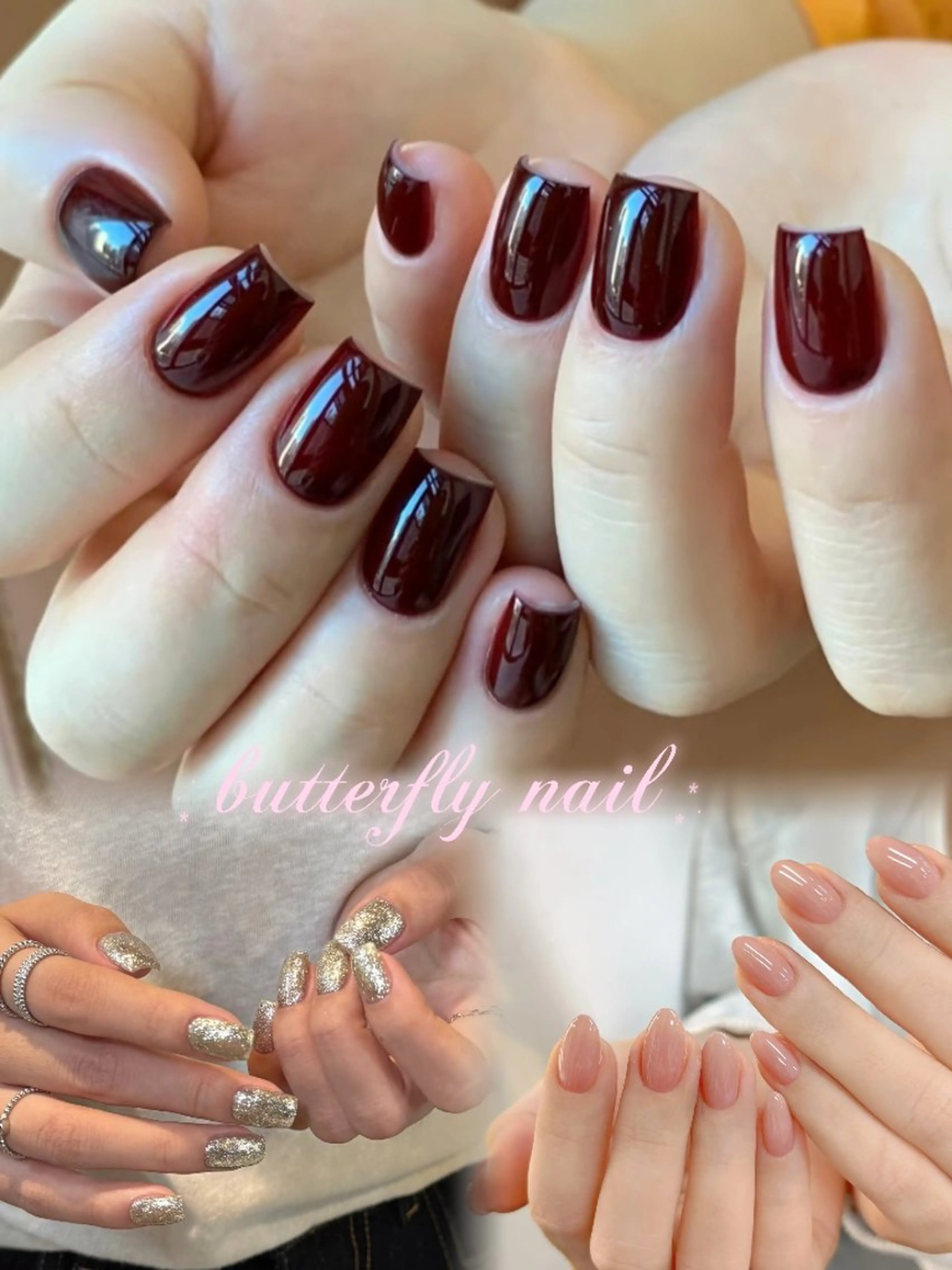 【自爪】ワンカラー/ラメ/ベージュの写真