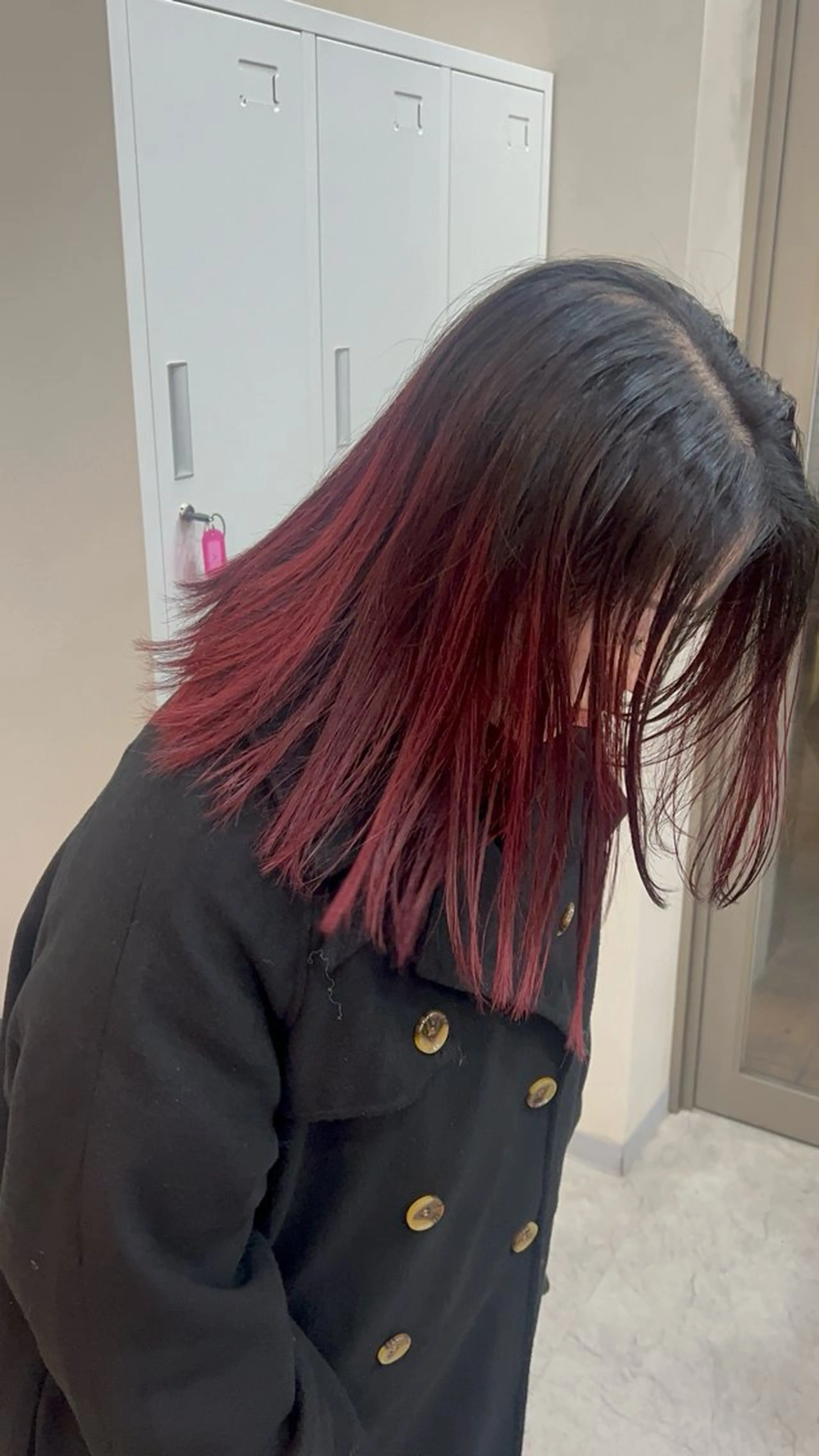 セミロング カラー ブリーチ ケアブリーチ レッドカラー カット ヘアカラー トリートメント ボブ/透明感カラー 🧸YUI❤️のヘアスタイル