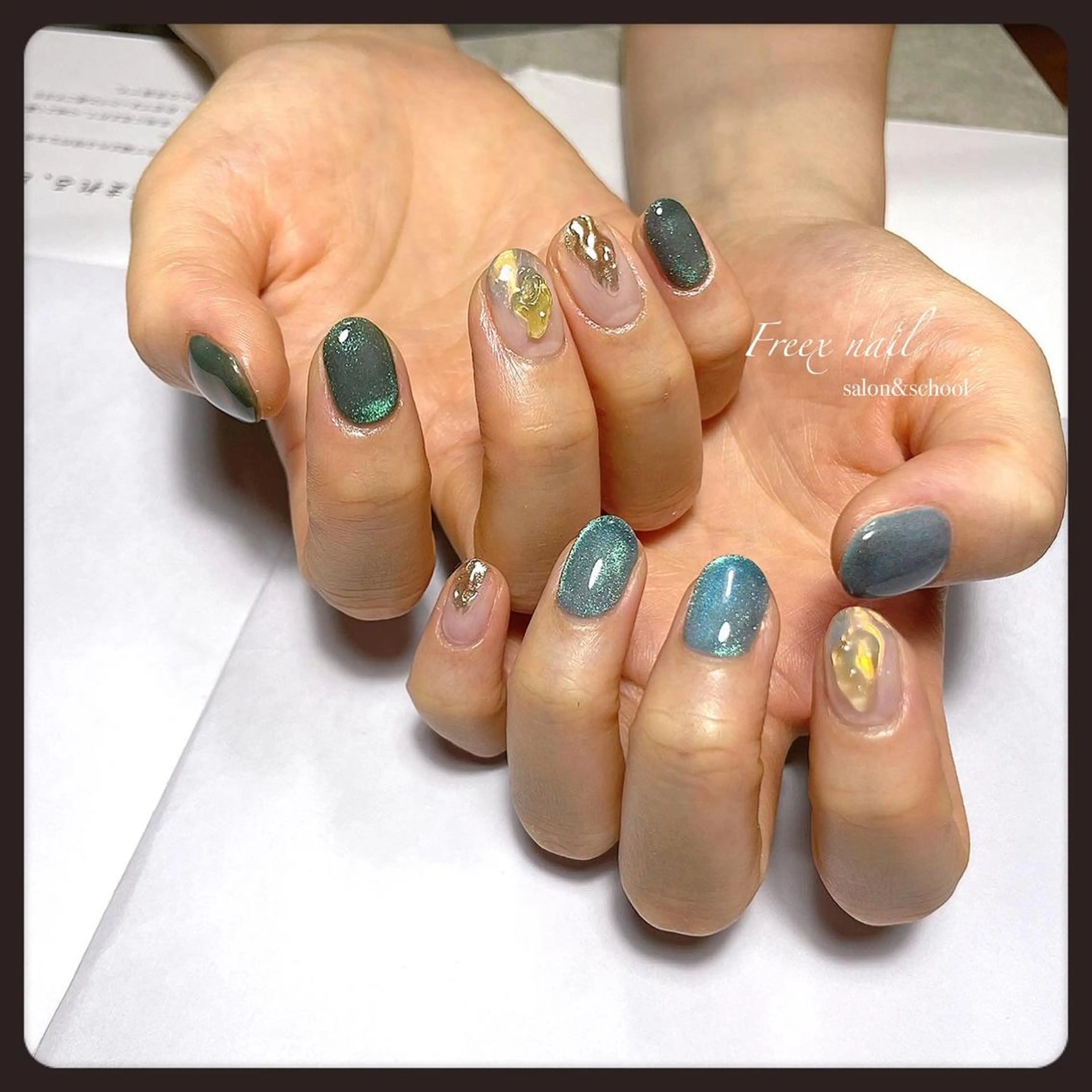 ネイル マグネットネイル ハンドネイル ハンドケア freex nail /ニュアンス/個性派のネイルデザイン