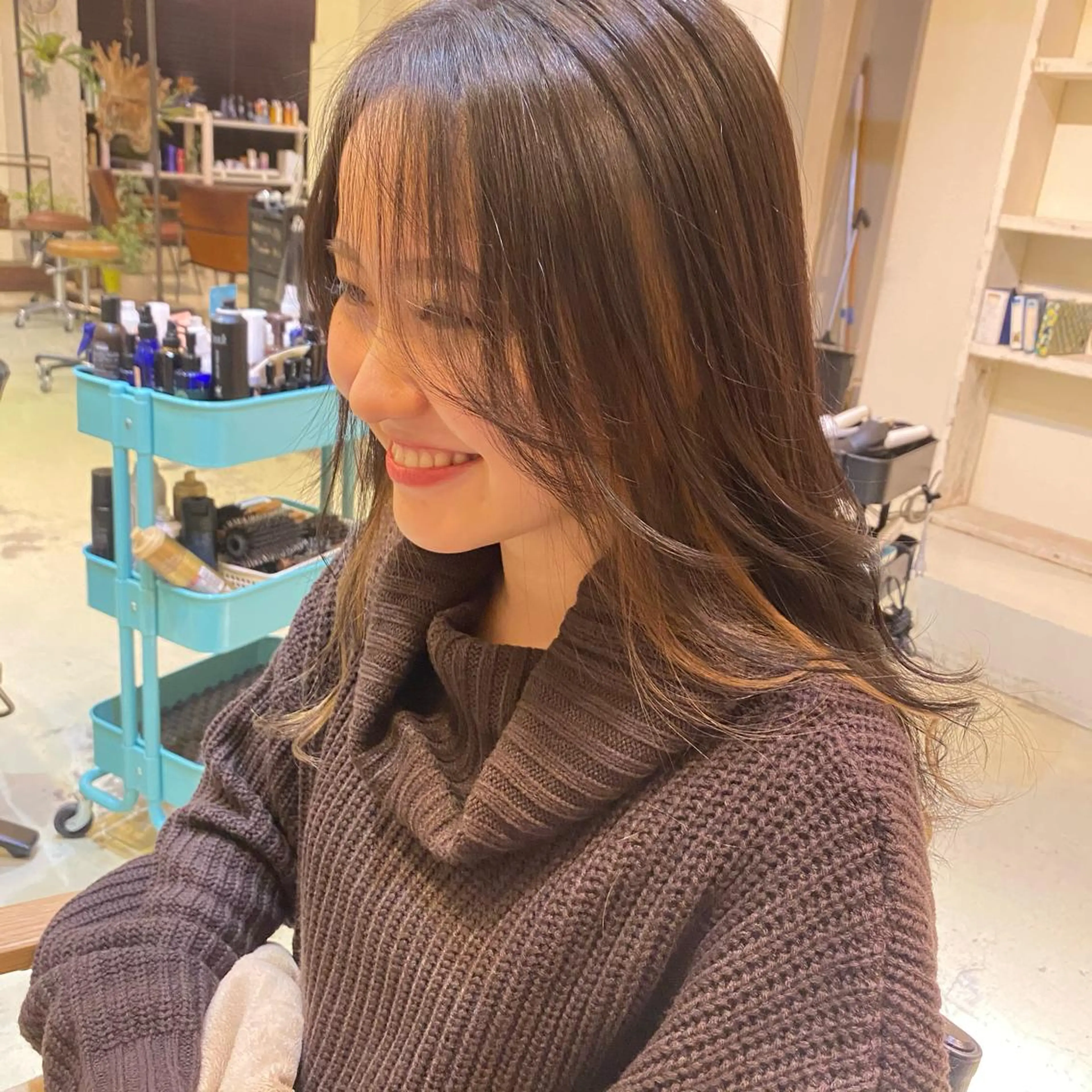 ロング カラー インナーカラー 谷九/天王寺/上本町 ショート/ボブ/北川のヘアスタイル