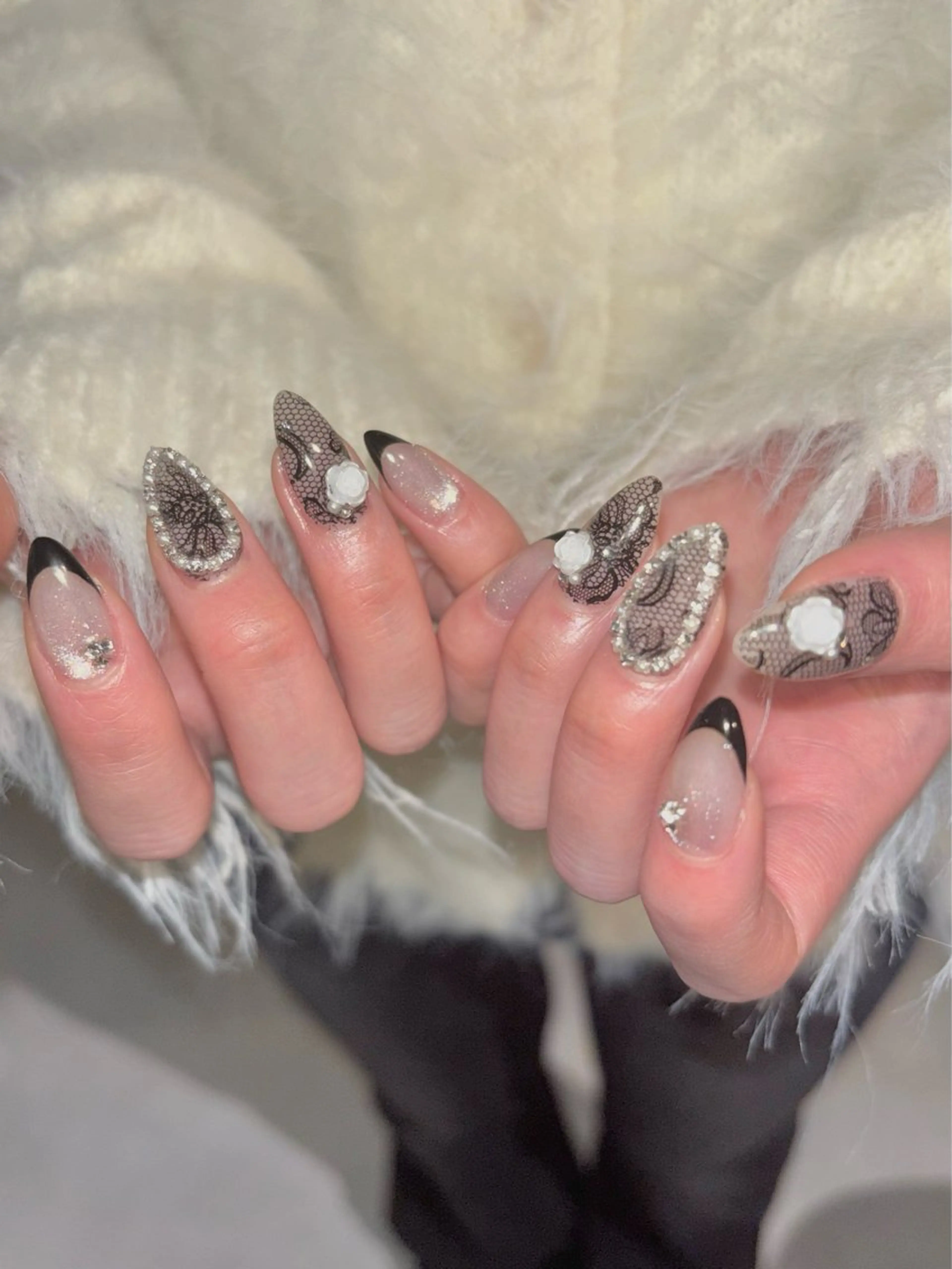 ネイル レース ハンドネイル Bianca大名店 WATANABEのネイルデザイン