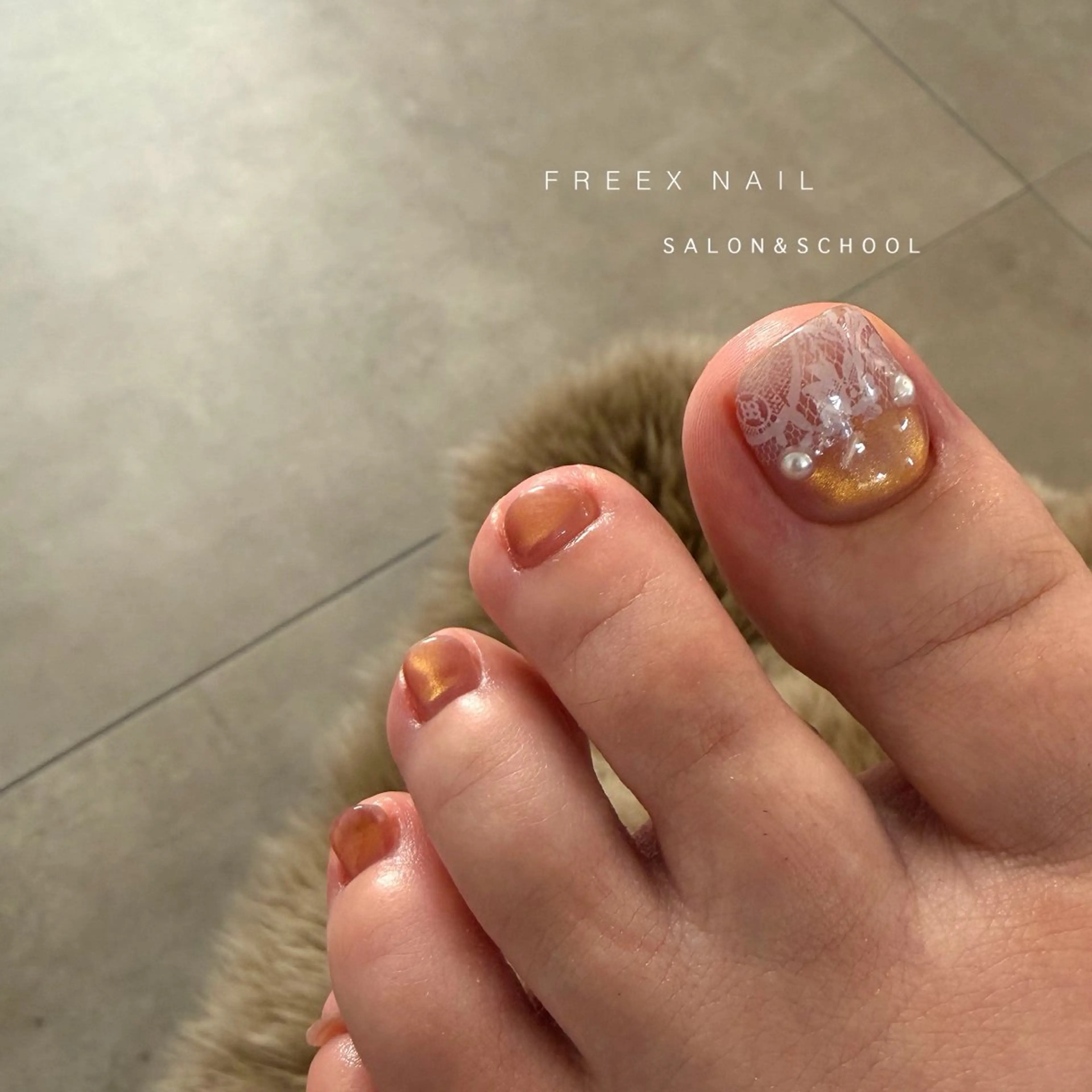 ネイル レース フットネイル freex nail /ニュアンス/個性派のネイルデザイン