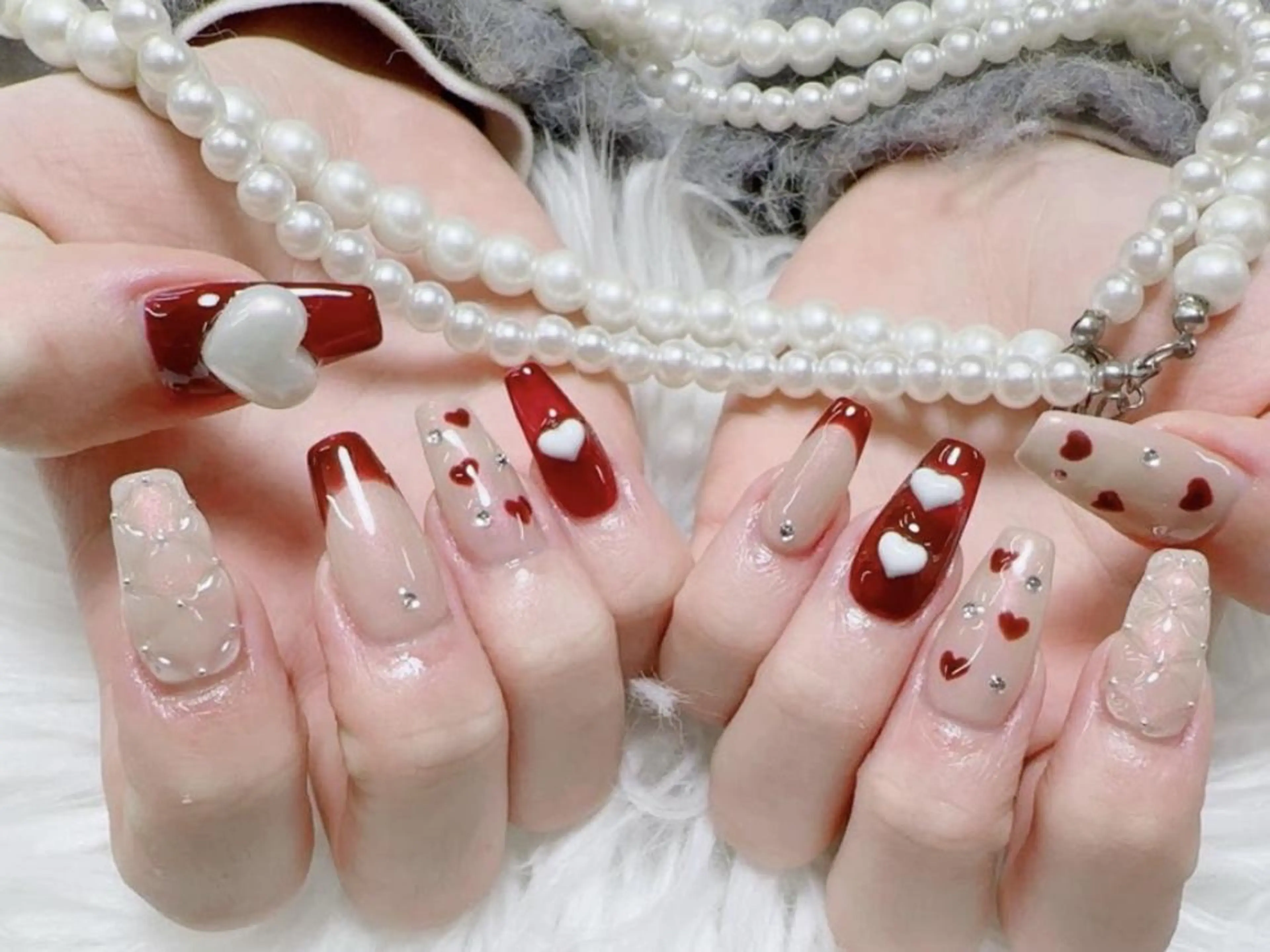 メンズ ネイル アートネイル フレンチネイル ジェルネイル キラキラネイル パラジェル Bloom kabukiのネイルデザイン