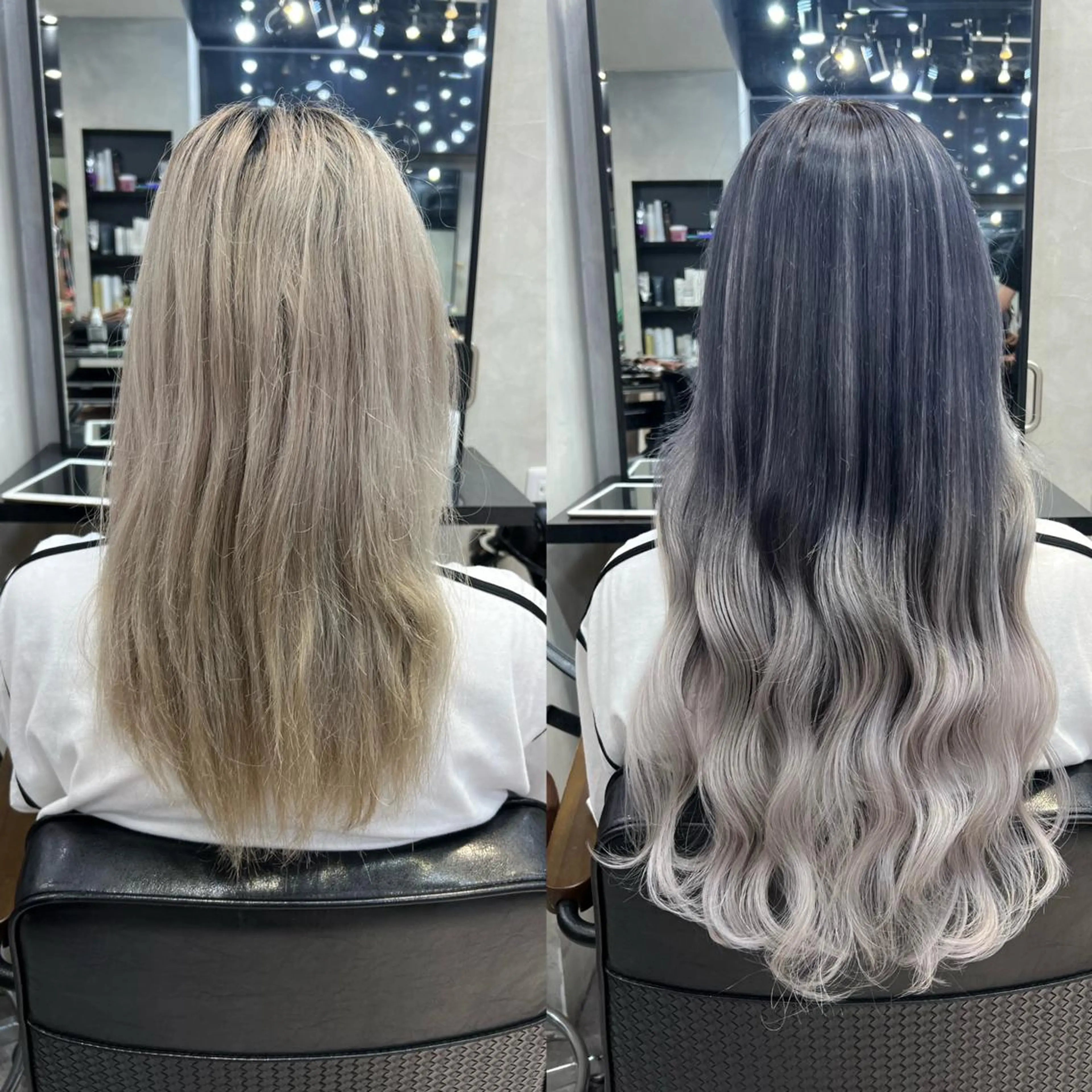 ロング カラー ヘアアレンジ シールエクステ アッシュ バレイヤージュ ベージュカラー 黒髪 カット ヘアカラー エクステ ar+ ❤︎ maiのヘアスタイル