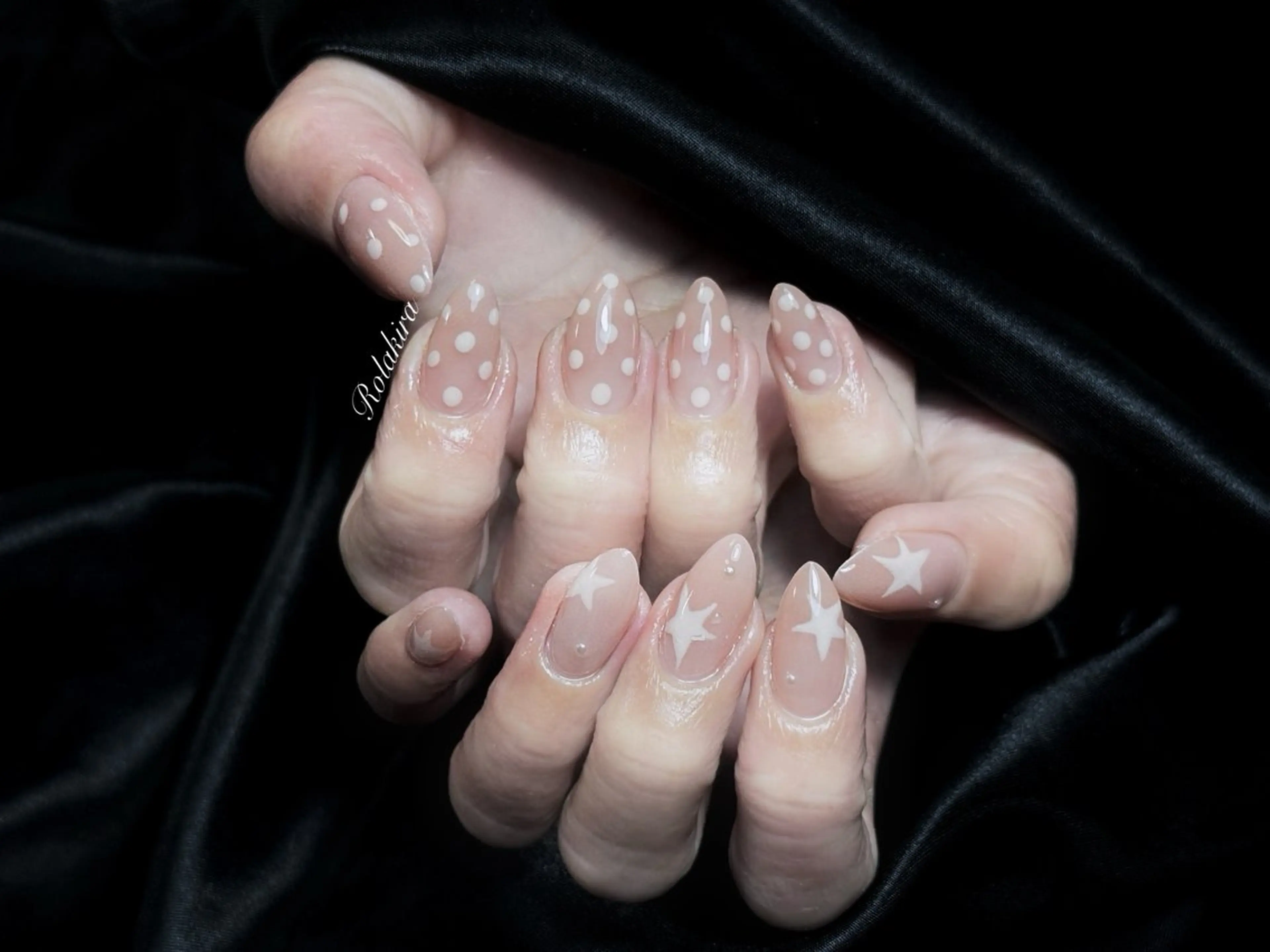 ネイル チークネイル 長さ出し フレンチネイル ジェルネイル 韓国ネイル ハンドネイル Rola kira 麗のネイルデザイン