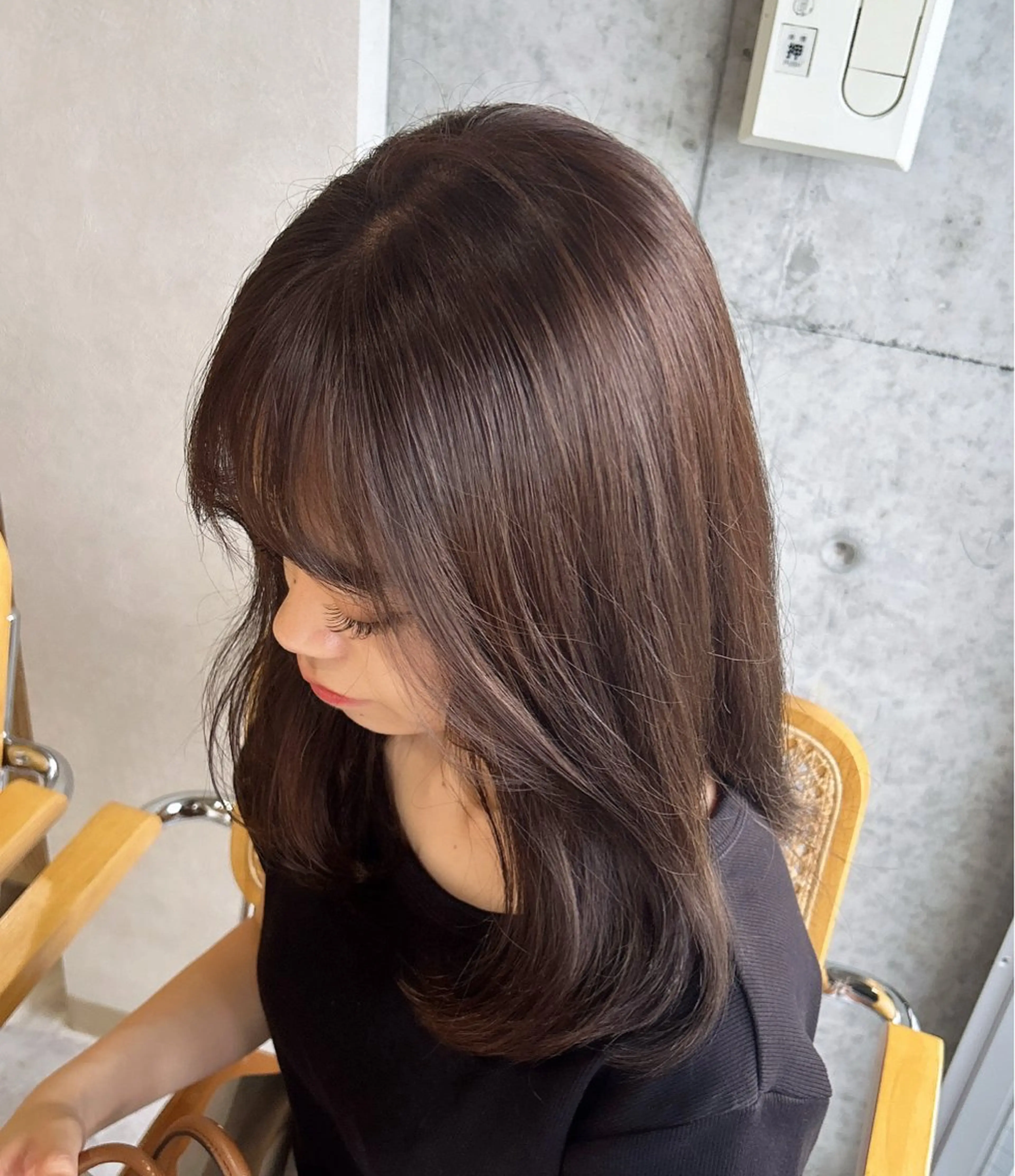 セミロング カラー おおひら ののはのヘアスタイル