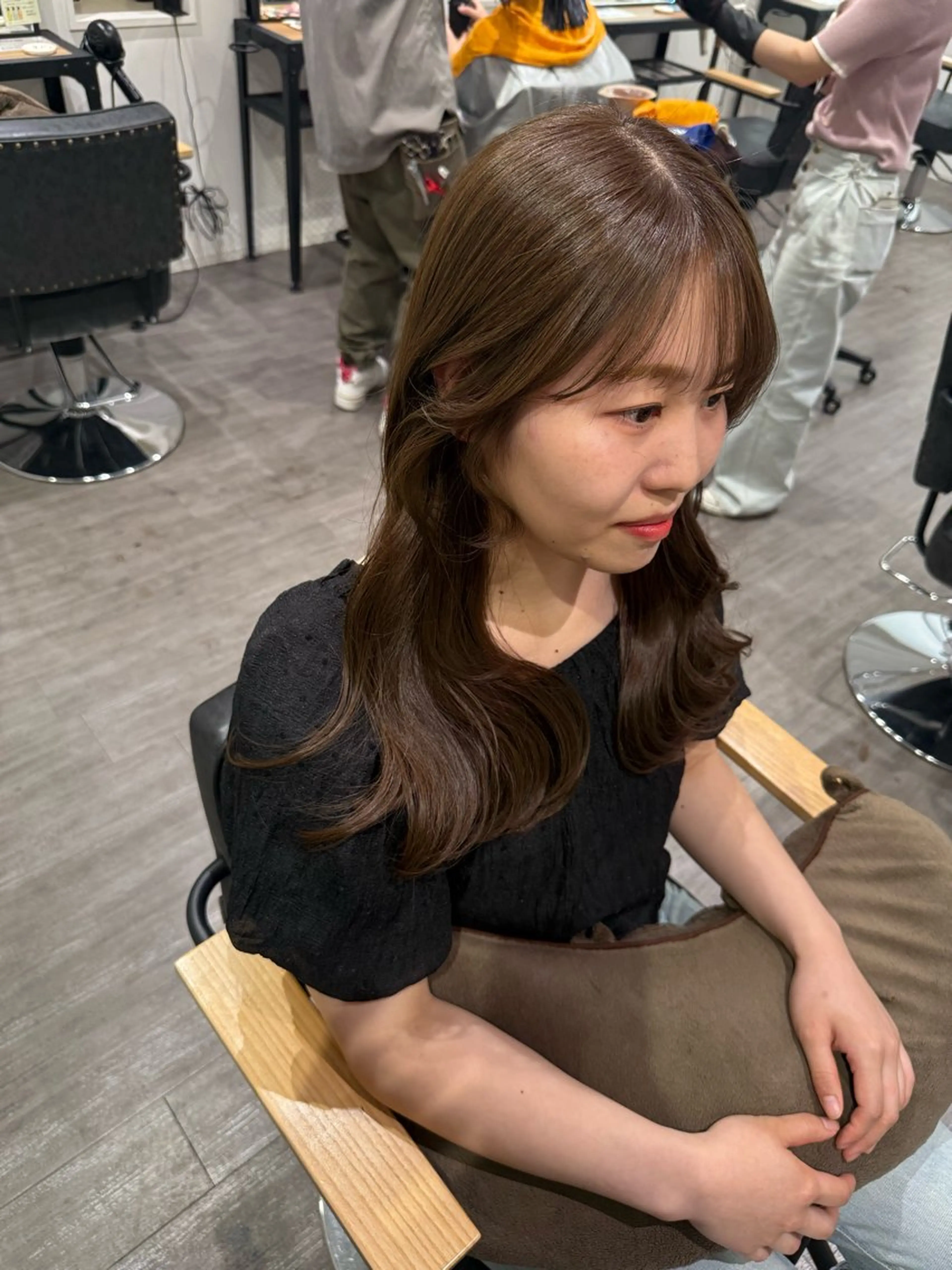 セミロング カラー ベージュカラー ヘーゼル カット ヘアカラー トリートメント 艶髪レイヤー上田 紗也🇰🇷💗のヘアスタイル