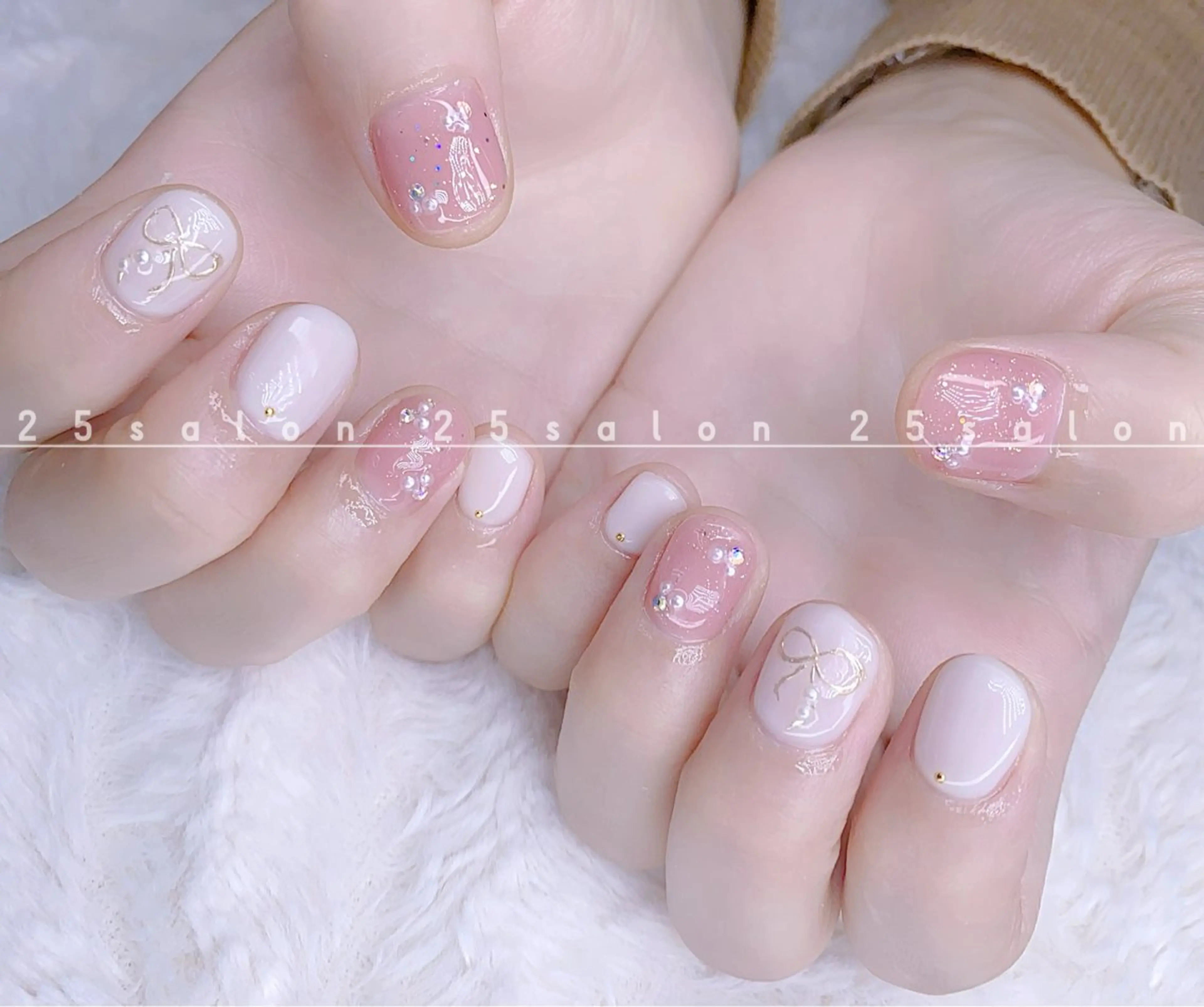 ネイル ジェルネイル 韓国ネイル ニュアンスネイル パラジェル ワンホンネイル 2 5のマツエク・マツパデザイン