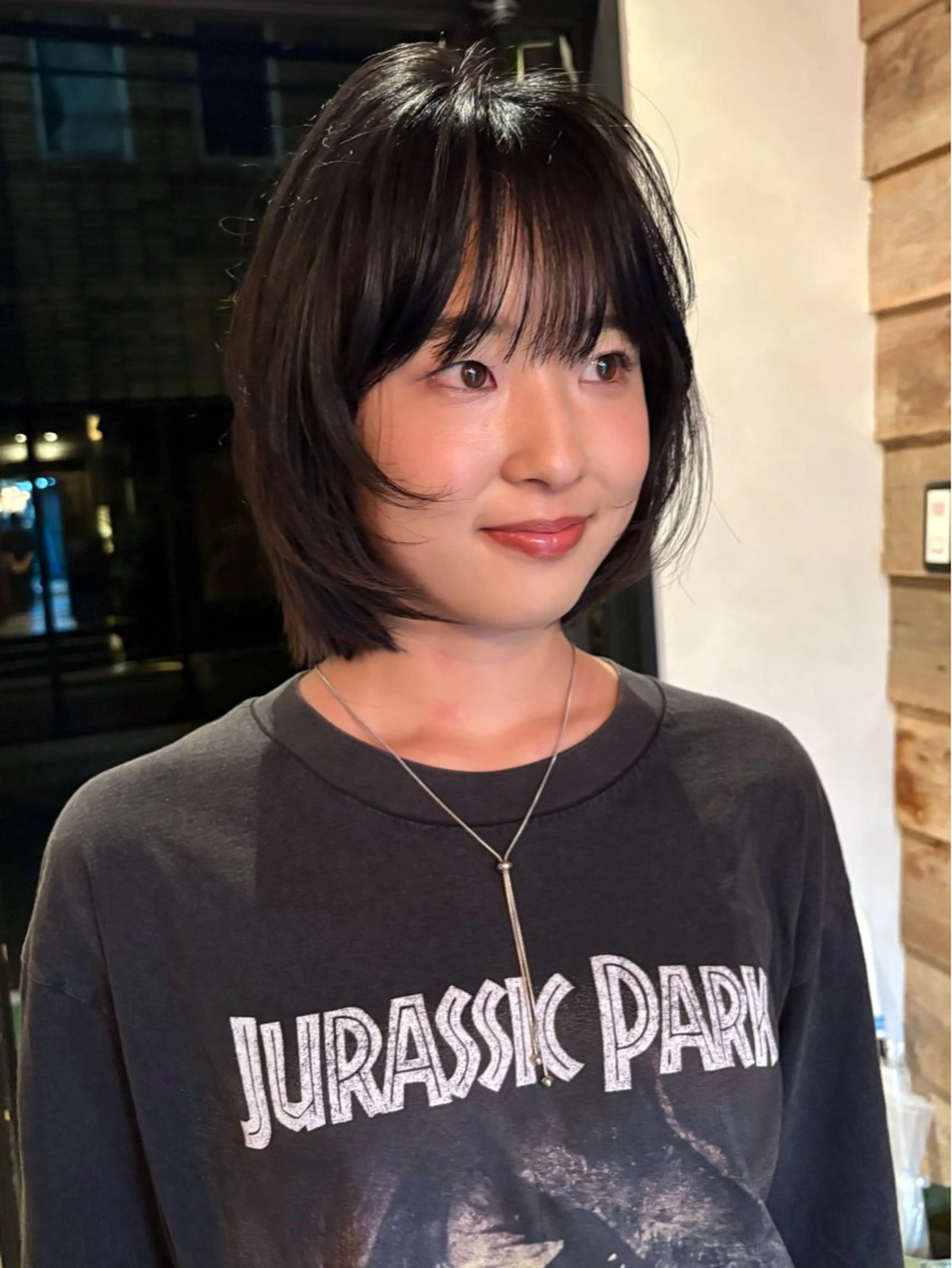 ミディアム カラー パーマ カット ヘアカラー レイヤー/透明感/ ブリーチなし/わかなのヘアスタイル