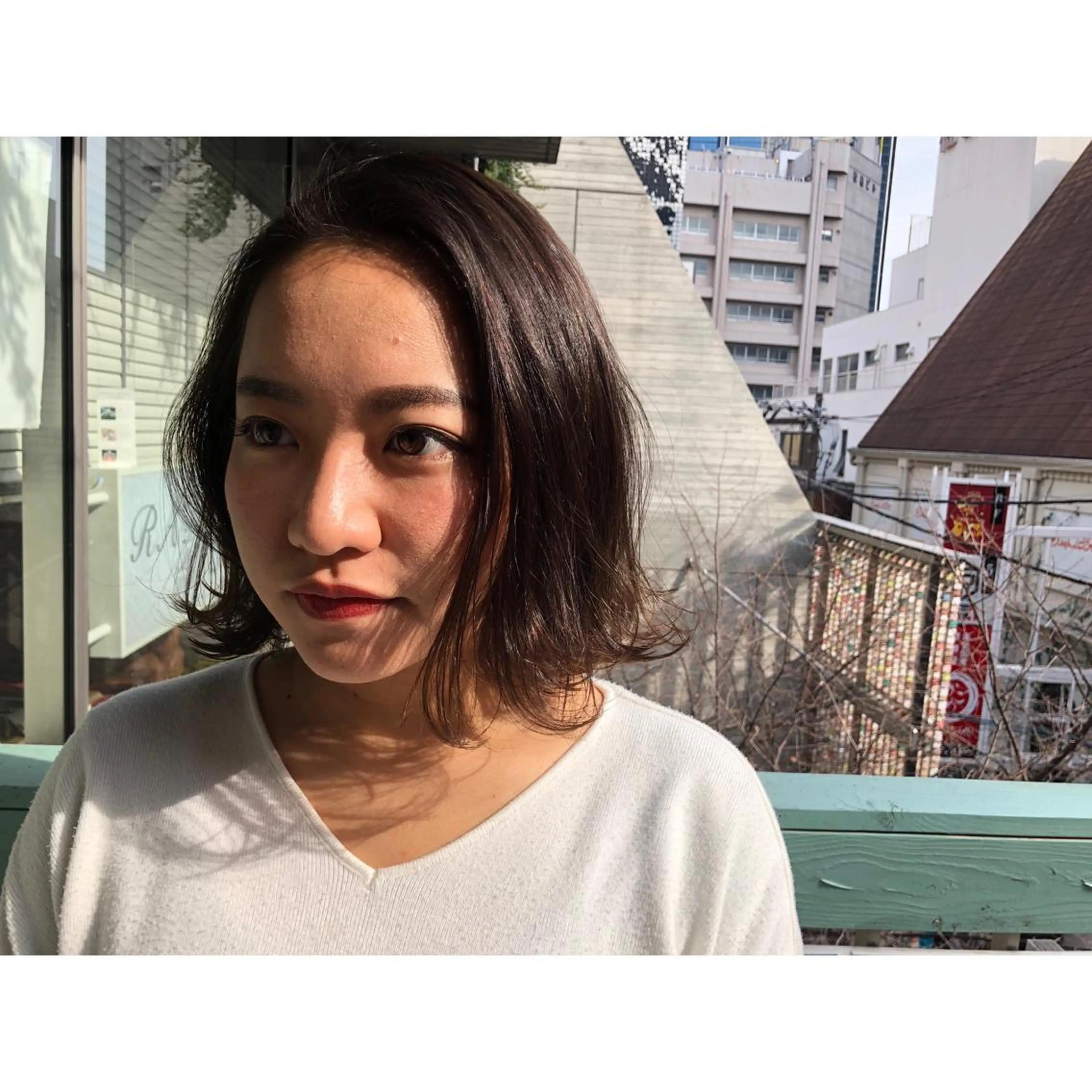 ミディアム カラー パーマ ヘアアレンジ 藤井 菜緒のヘアスタイル